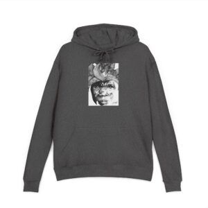 Portrait Art Hoodie — Black & White Tribal Face Graphic Sweatshirt