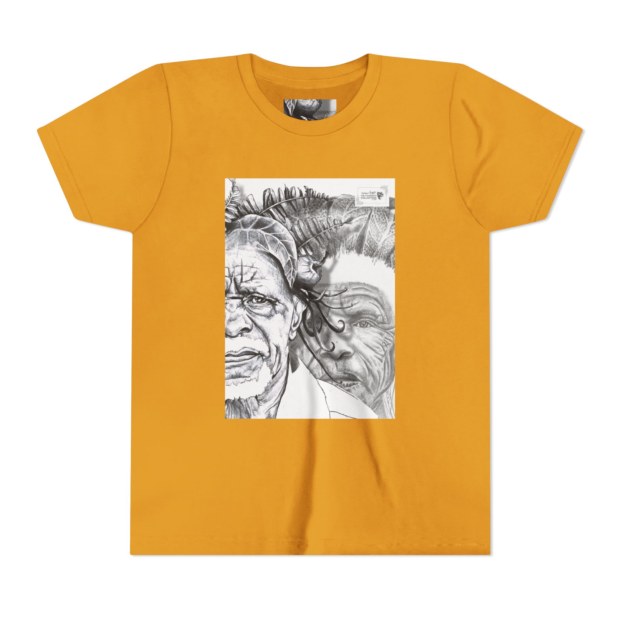Youth Tee – Monochrome Dual-Face Sketch Graphic - Image 25
