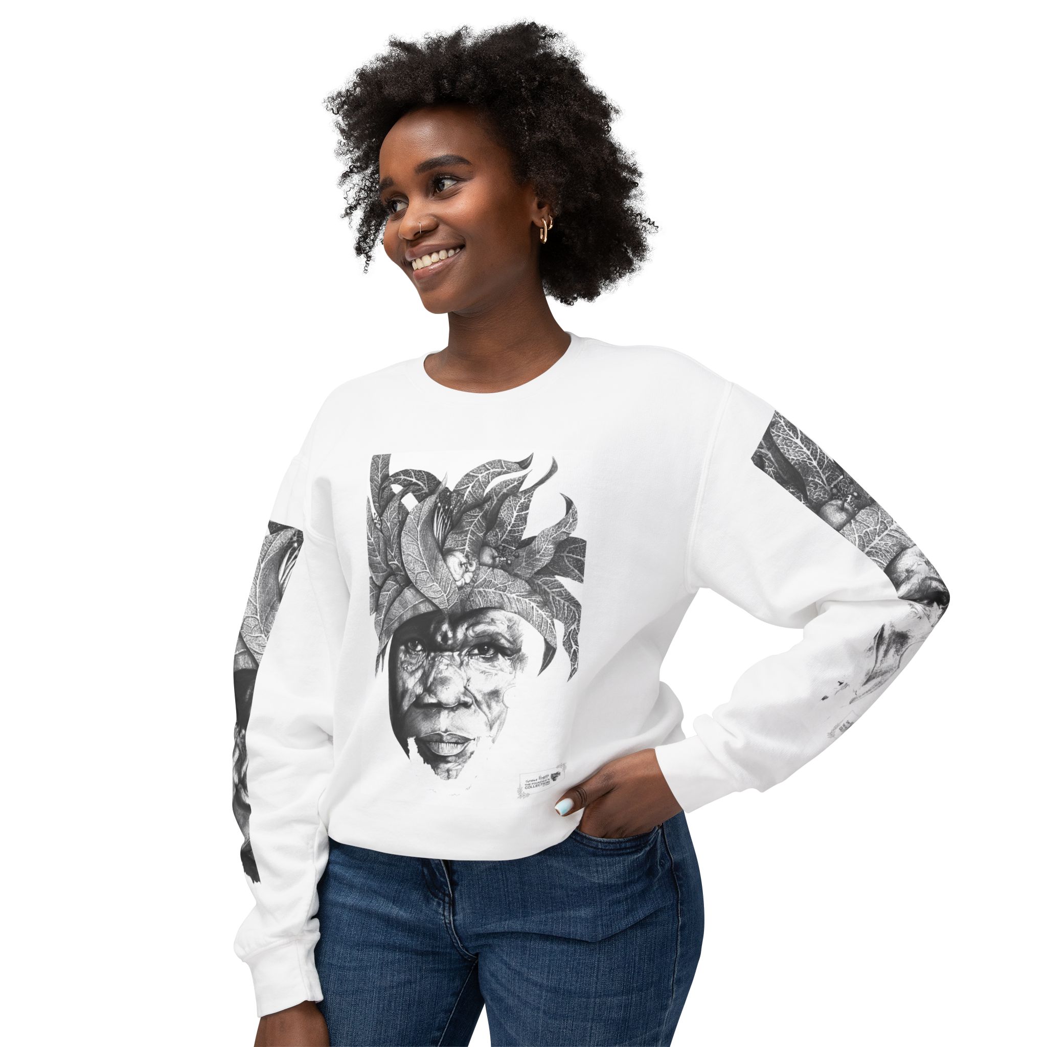 The Original Sunman: Softness & Sustainable Vision - Unisex Lightweight Crewneck Sweatshirt - By Siphiwe Ngwenya - Image 3