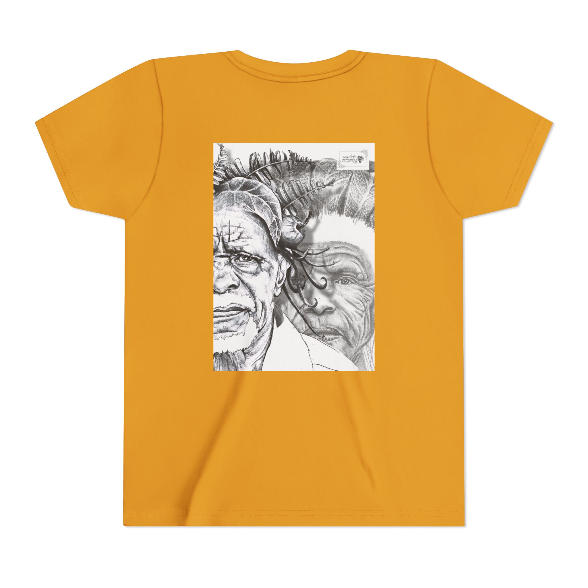 Youth Tee – Monochrome Dual-Face Sketch Graphic - Image 26