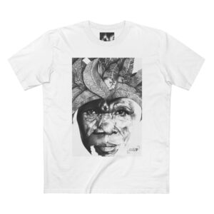 Portrait Tee — Monochrome Tribal Face Art Graphic T-Shirt