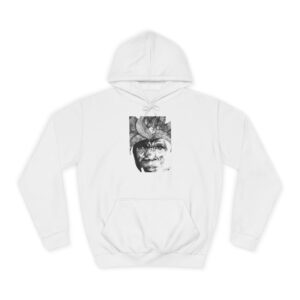 Portrait Art Hoodie — Monochrome Tribal Face Print