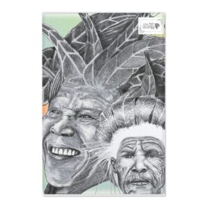 Area Rug — Vintage Tribal Portraits Decorative Accent Rug