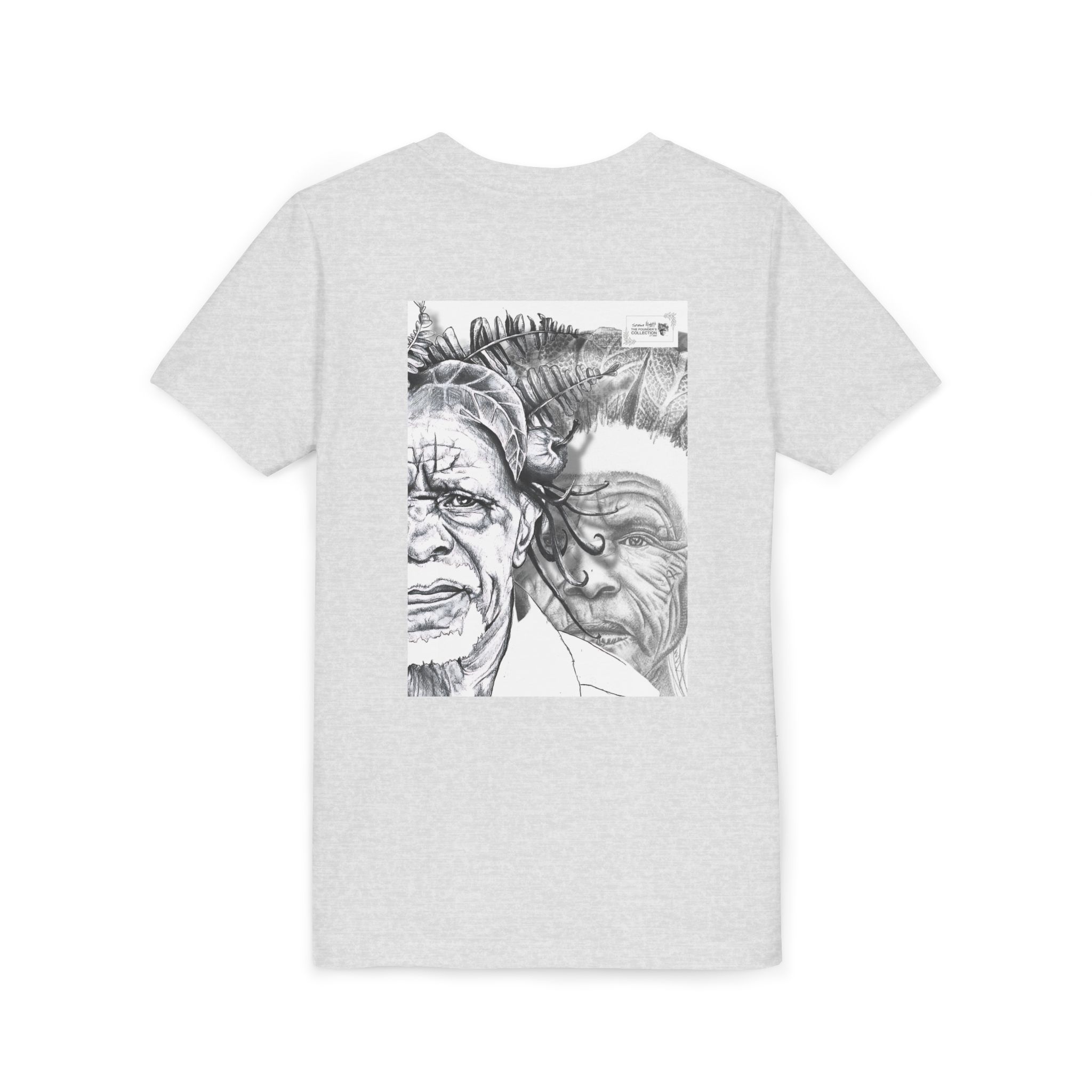 Youth Tee – Monochrome Dual-Face Sketch Graphic - Image 8
