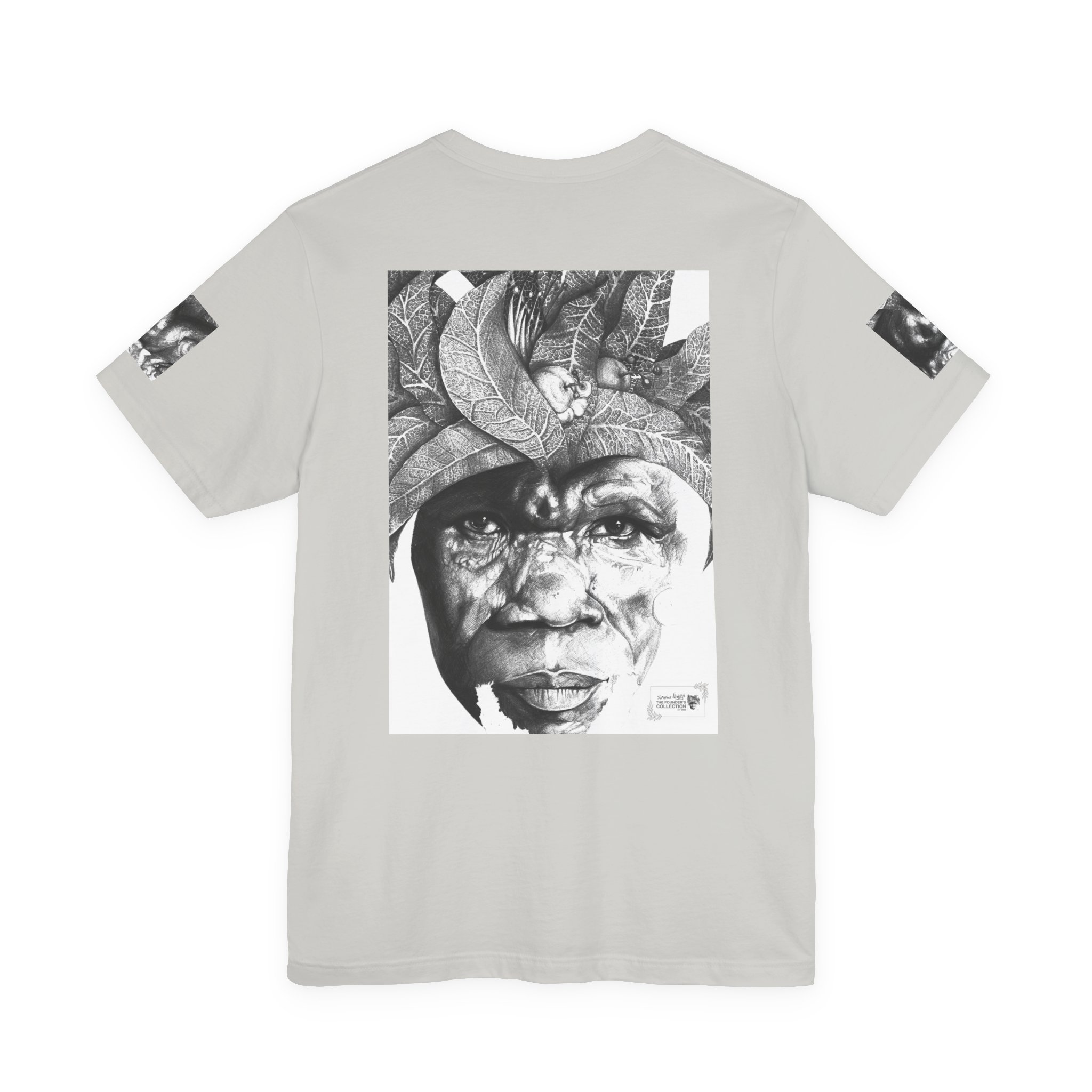 Tribal Portrait Tee — Monochrome Indigenous Face Art Graphic T-Shirt - Image 26