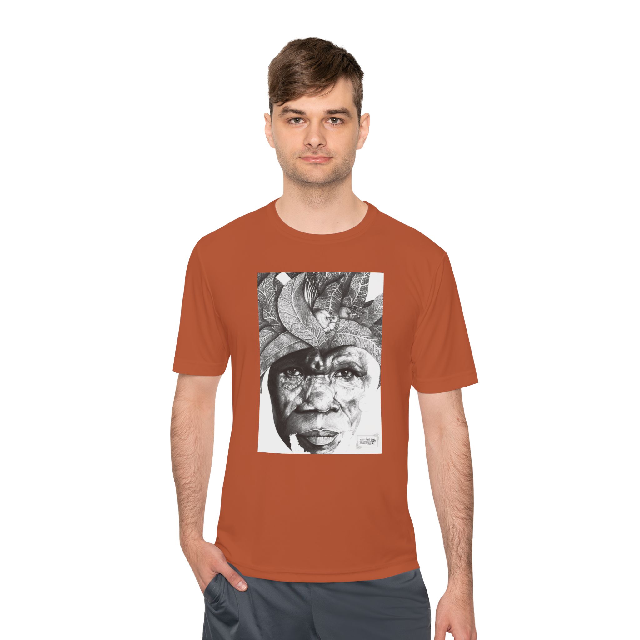 Portrait Graphic Tee — Tribal Headdress Black & White Art - Image 27