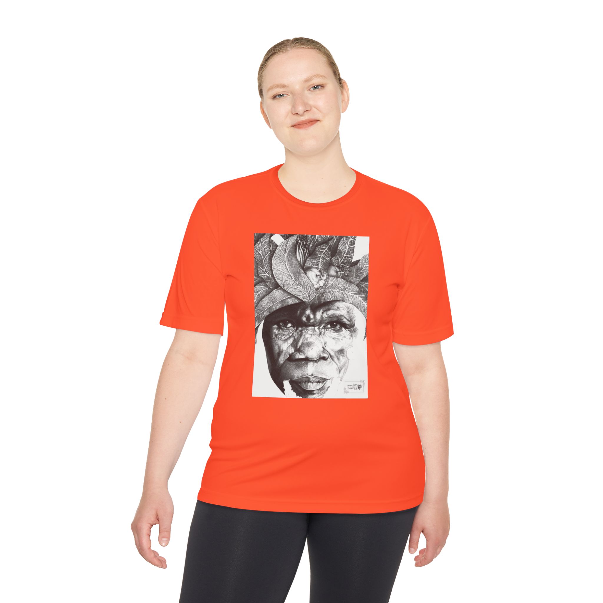 Portrait Graphic Tee — Tribal Headdress Black & White Art - Image 12