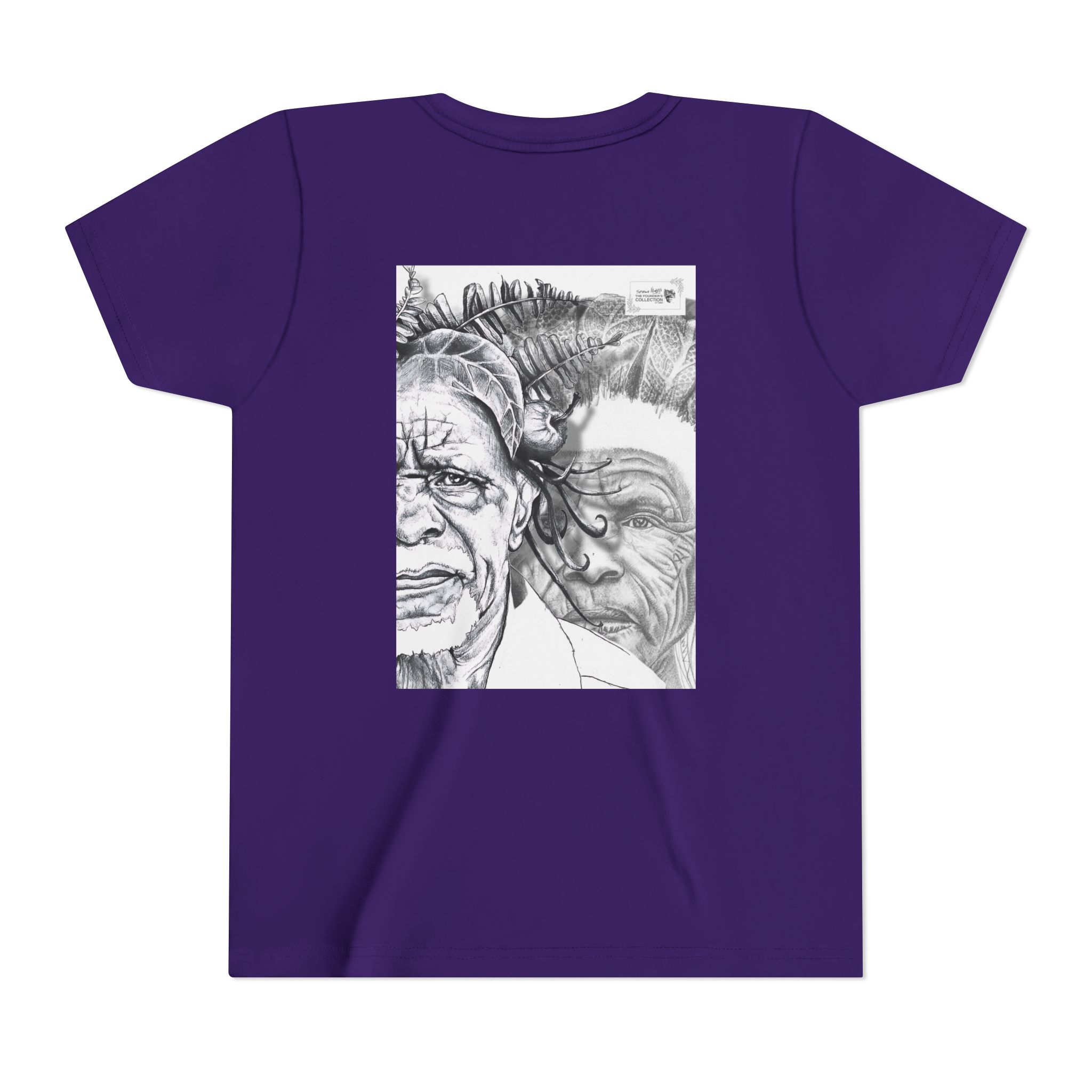 Youth Tee – Monochrome Dual-Face Sketch Graphic - Image 86
