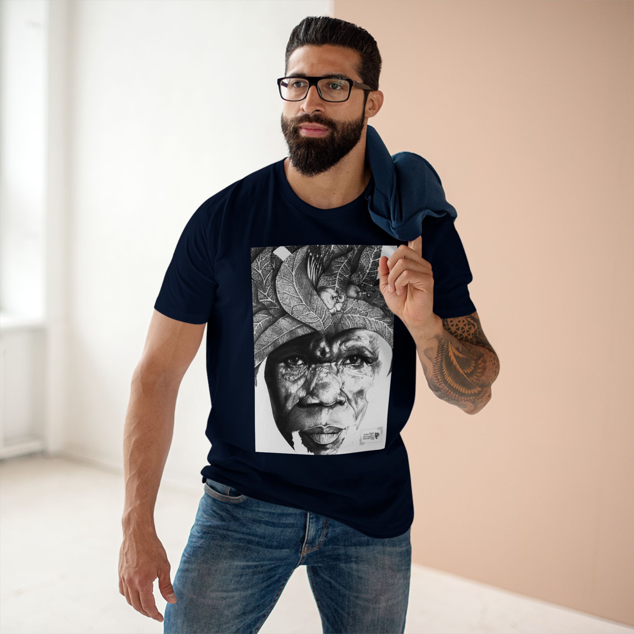 Portrait Tee — Monochrome Tribal Face Art Graphic T-Shirt - Image 55