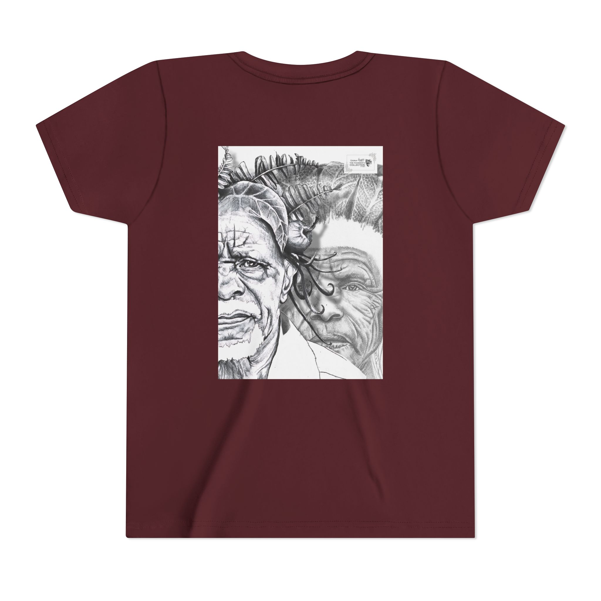 Youth Tee – Monochrome Dual-Face Sketch Graphic - Image 94