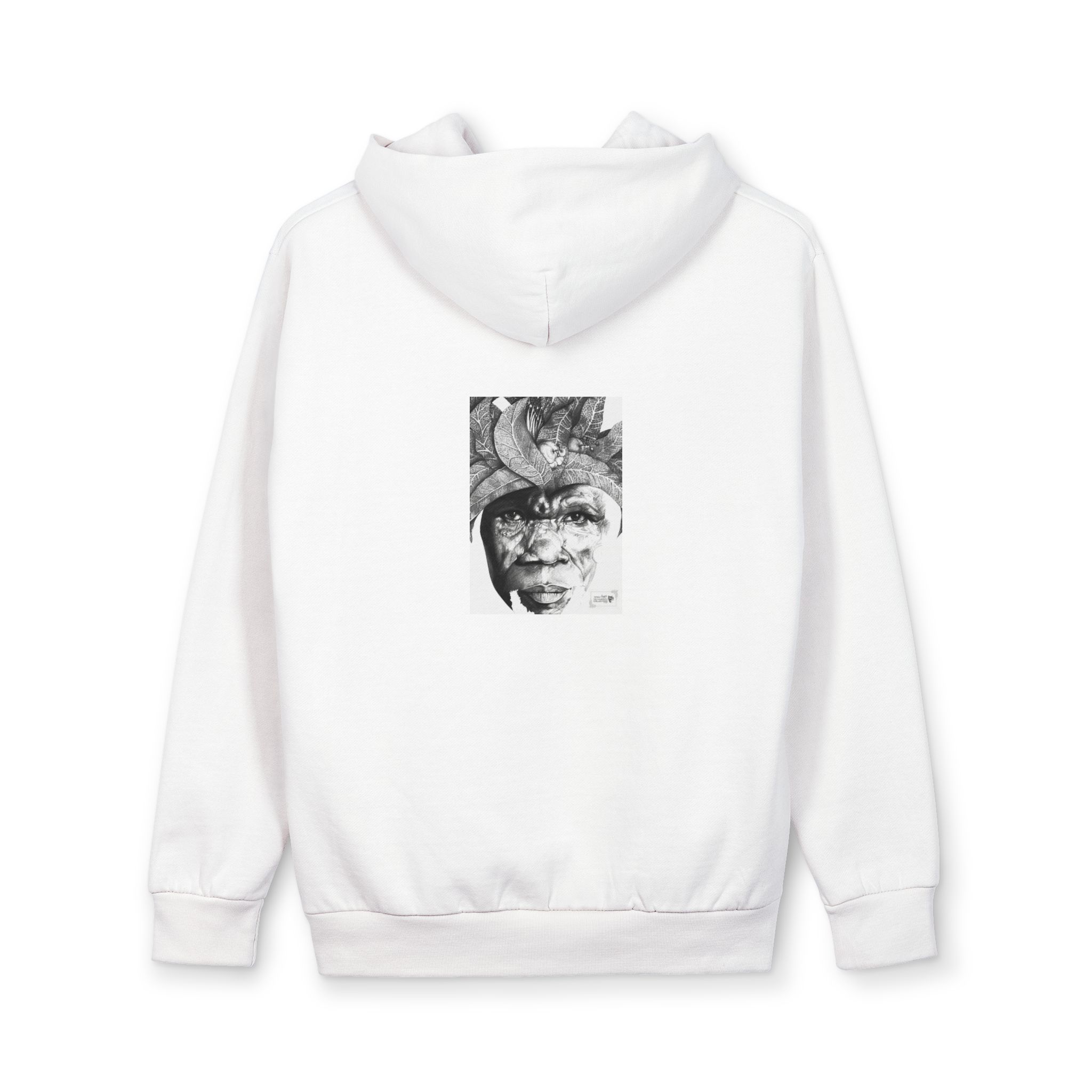Artistic Face Hoodie — Black & White Surreal Portrait Pullover - Image 2