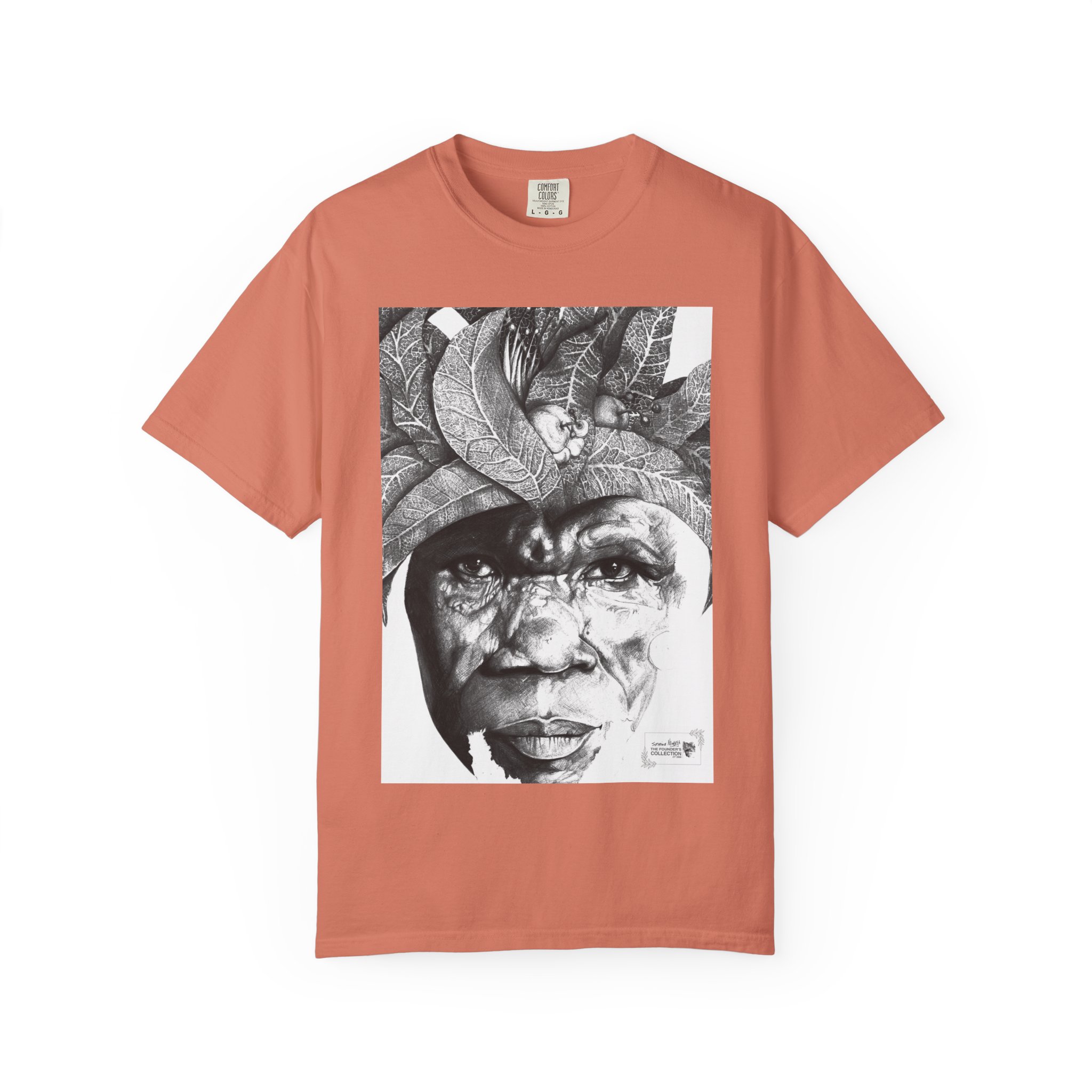 Portrait Graphic T-Shirt — Monochrome Tribal Face Art Tee - Image 5