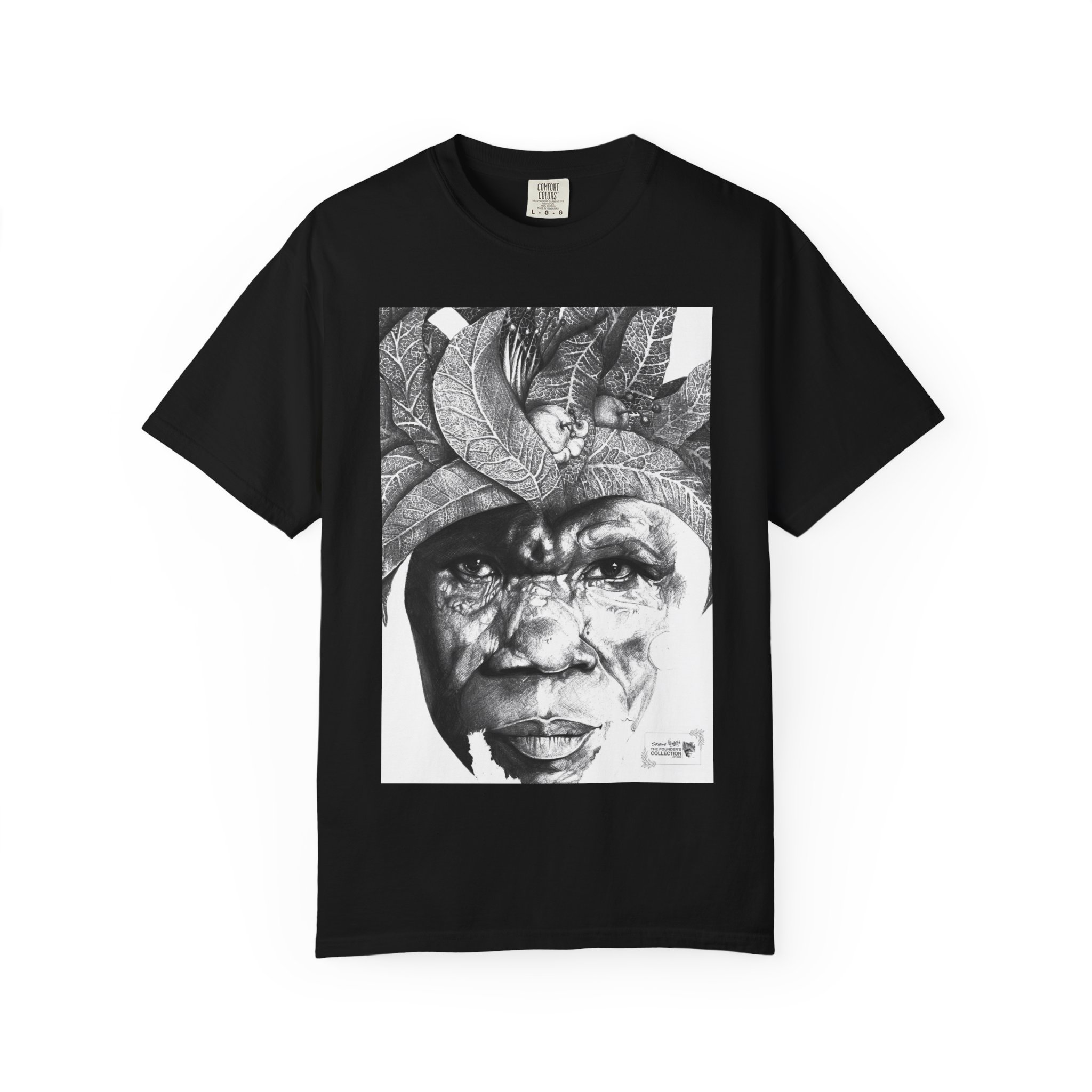 Portrait Graphic T-Shirt — Monochrome Tribal Face Art Tee - Image 49