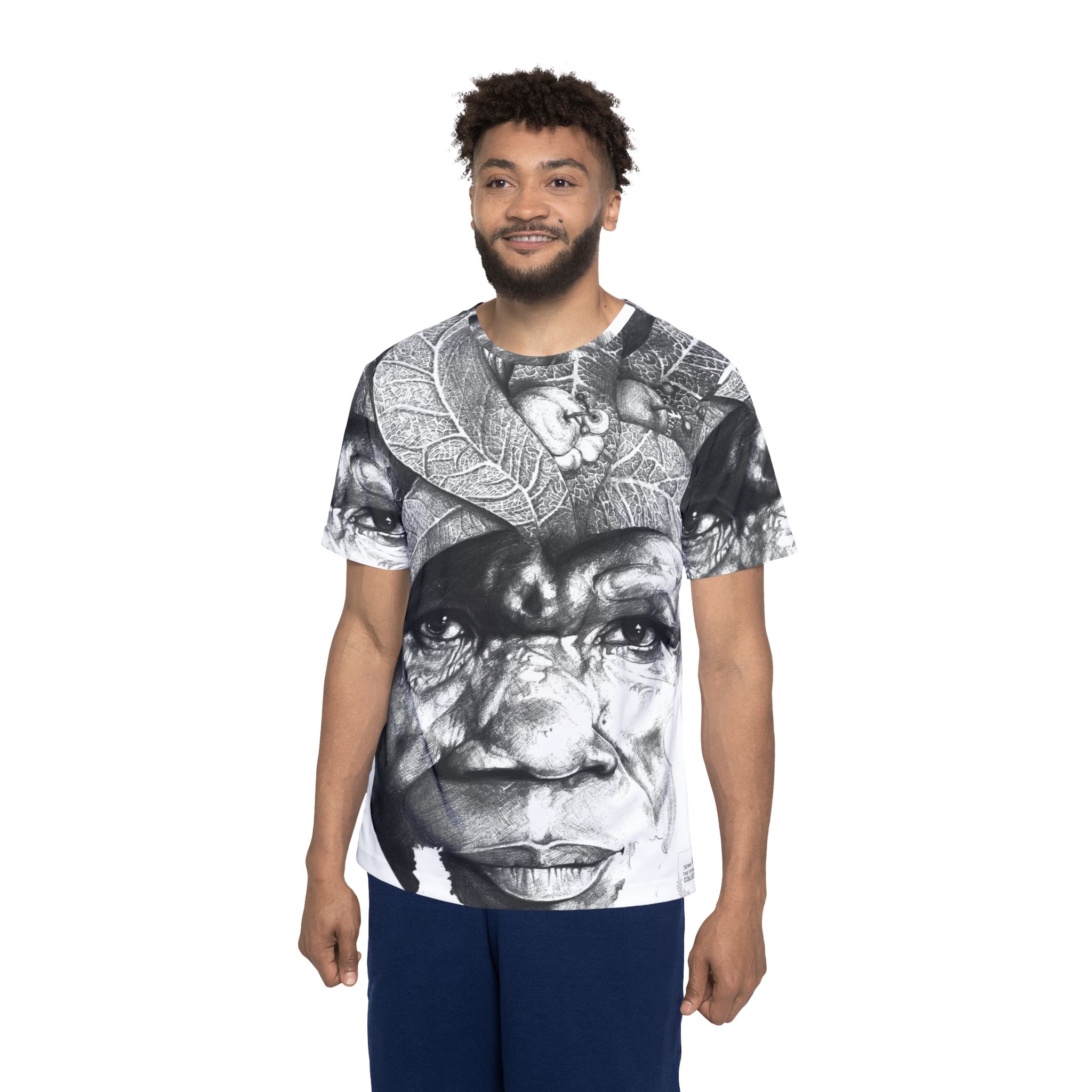 Portrait Graphic Jersey — Black & White Face Art All-Over Print - Image 4