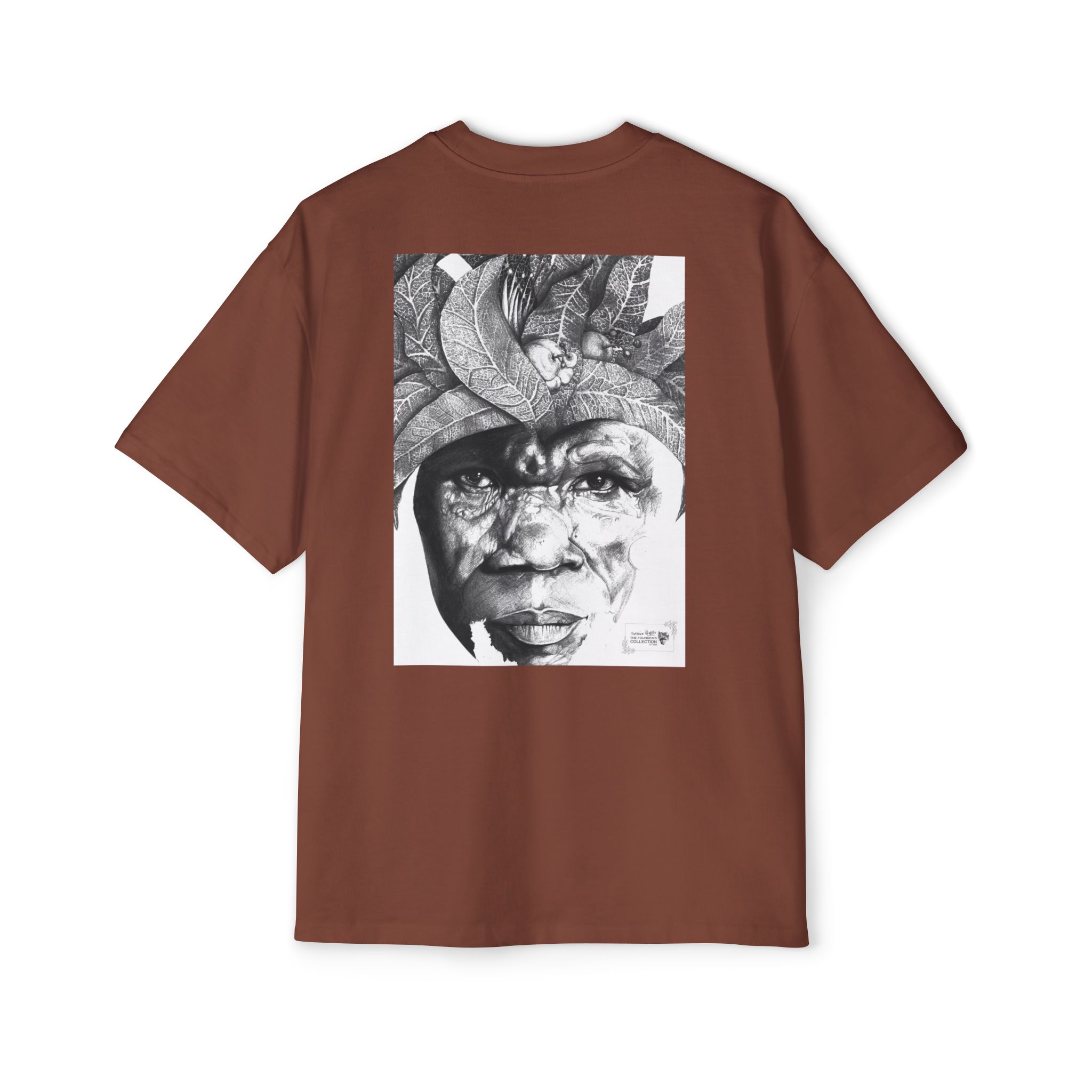 Graphic Tee — Monochrome Tribal Face Art Oversized T-Shirt - Image 10