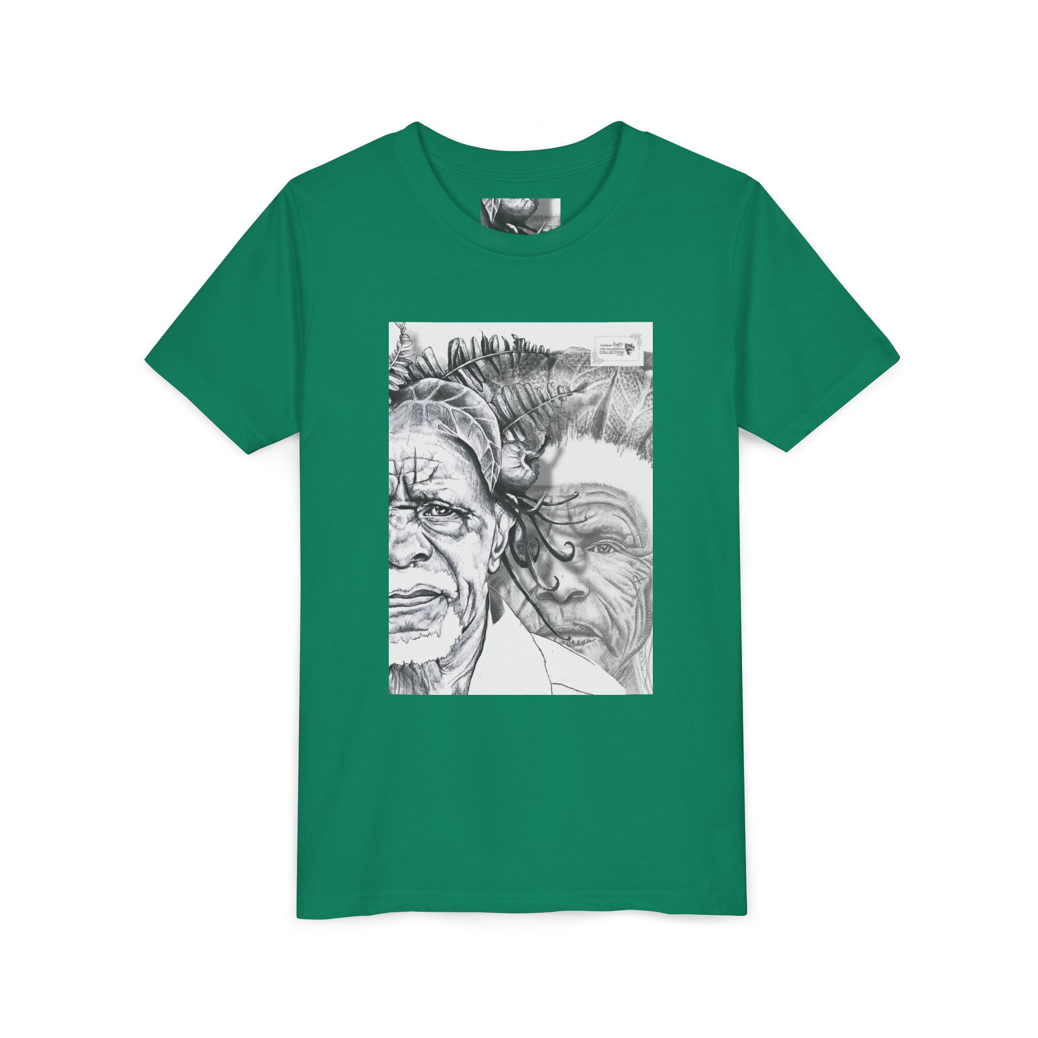 Youth Tee – Monochrome Dual-Face Sketch Graphic - Image 43