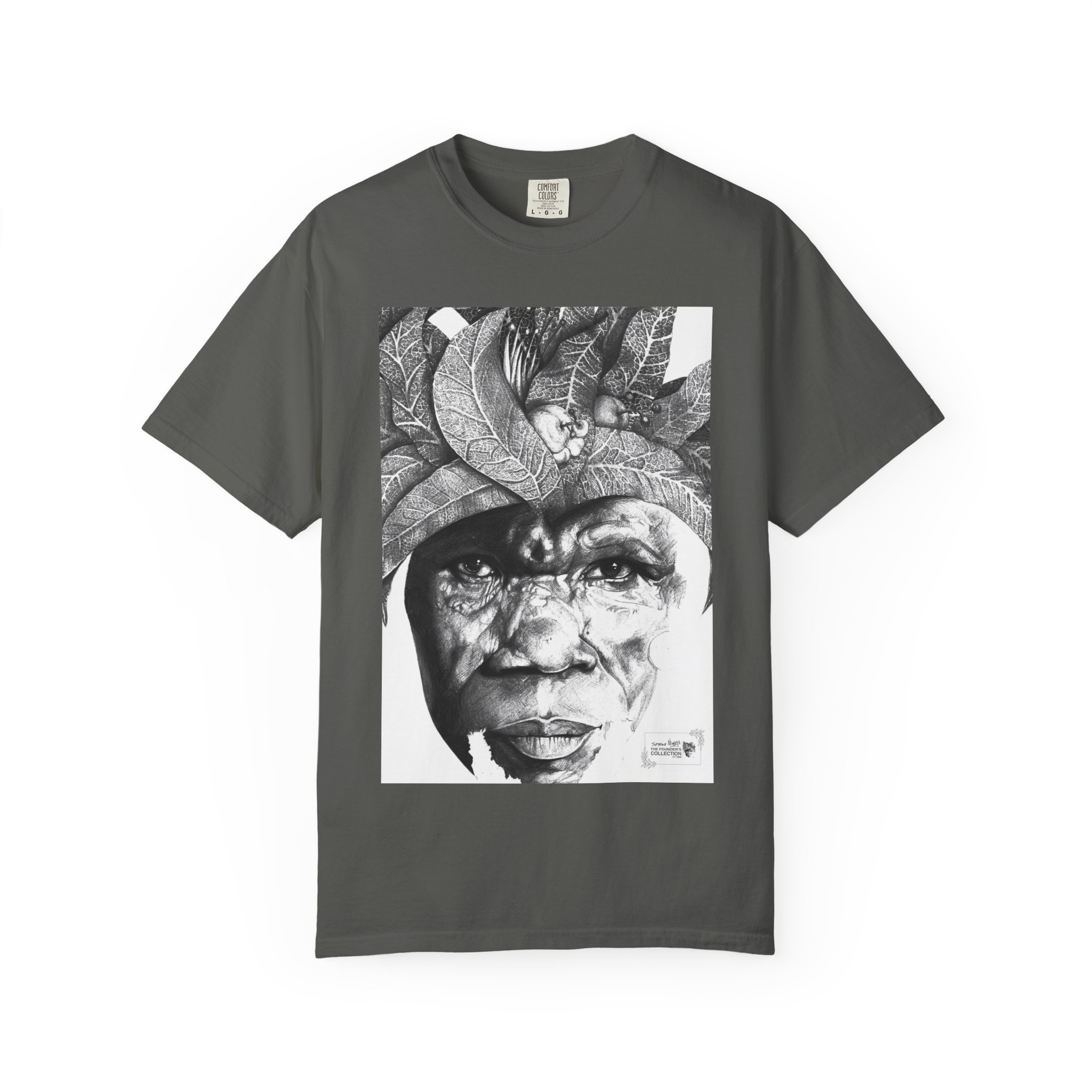 Portrait Graphic T-Shirt — Monochrome Tribal Face Art Tee - Image 29