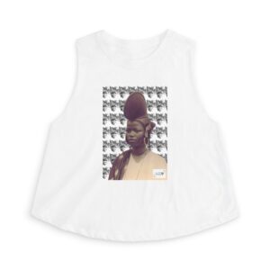 Vintage Afro Portrait Crop Top — Retro Black Pride Graphic Tank