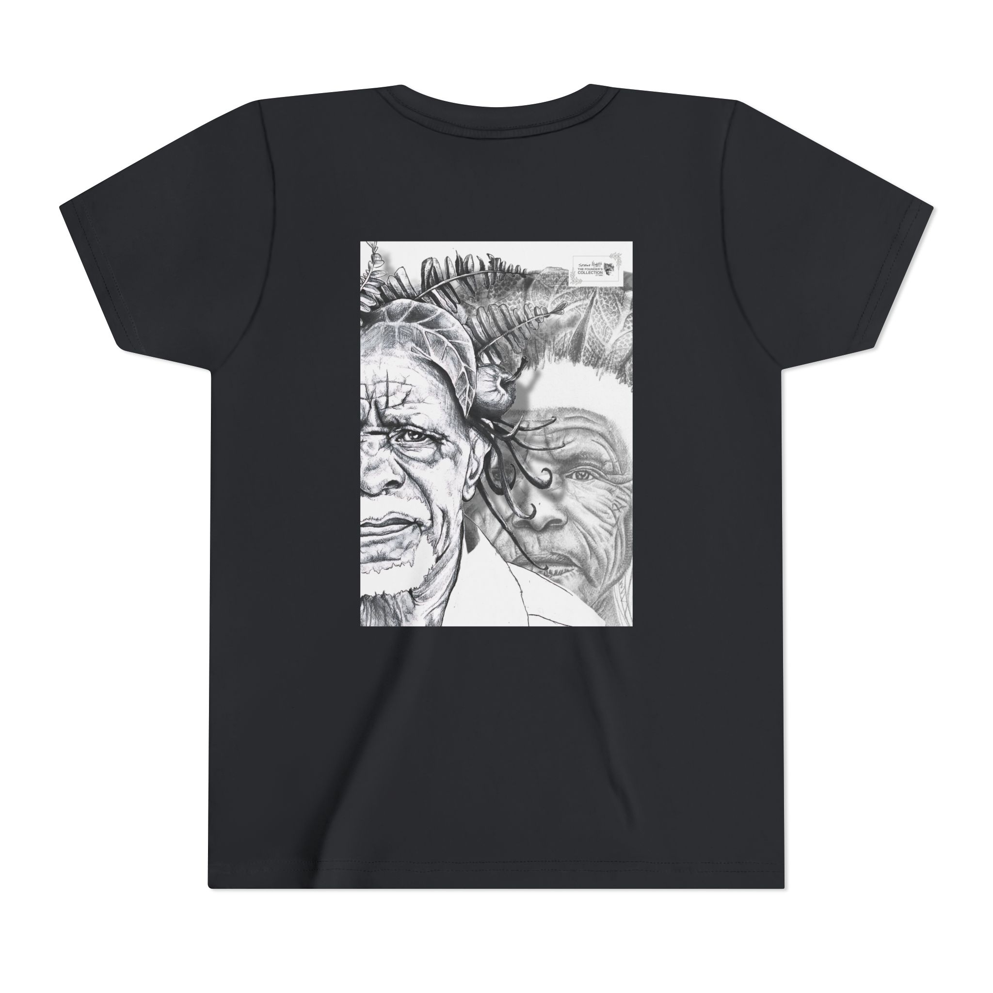Youth Tee – Monochrome Dual-Face Sketch Graphic - Image 38