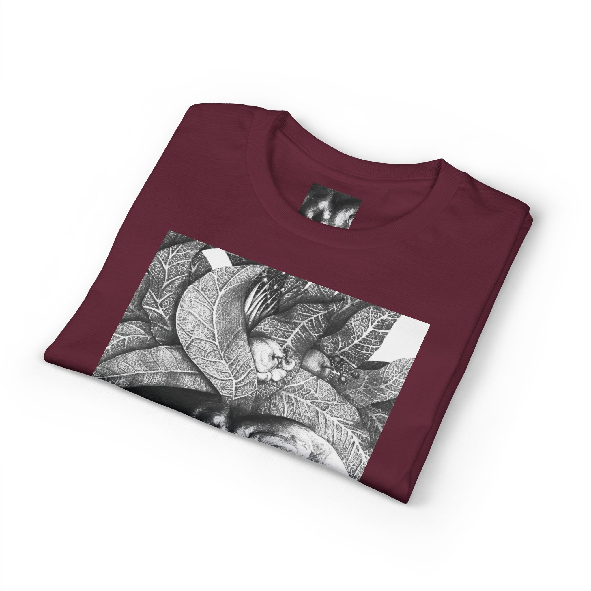 Tribal Face Collage T-Shirt — Black & White Portrait Graphic Tee - Image 27