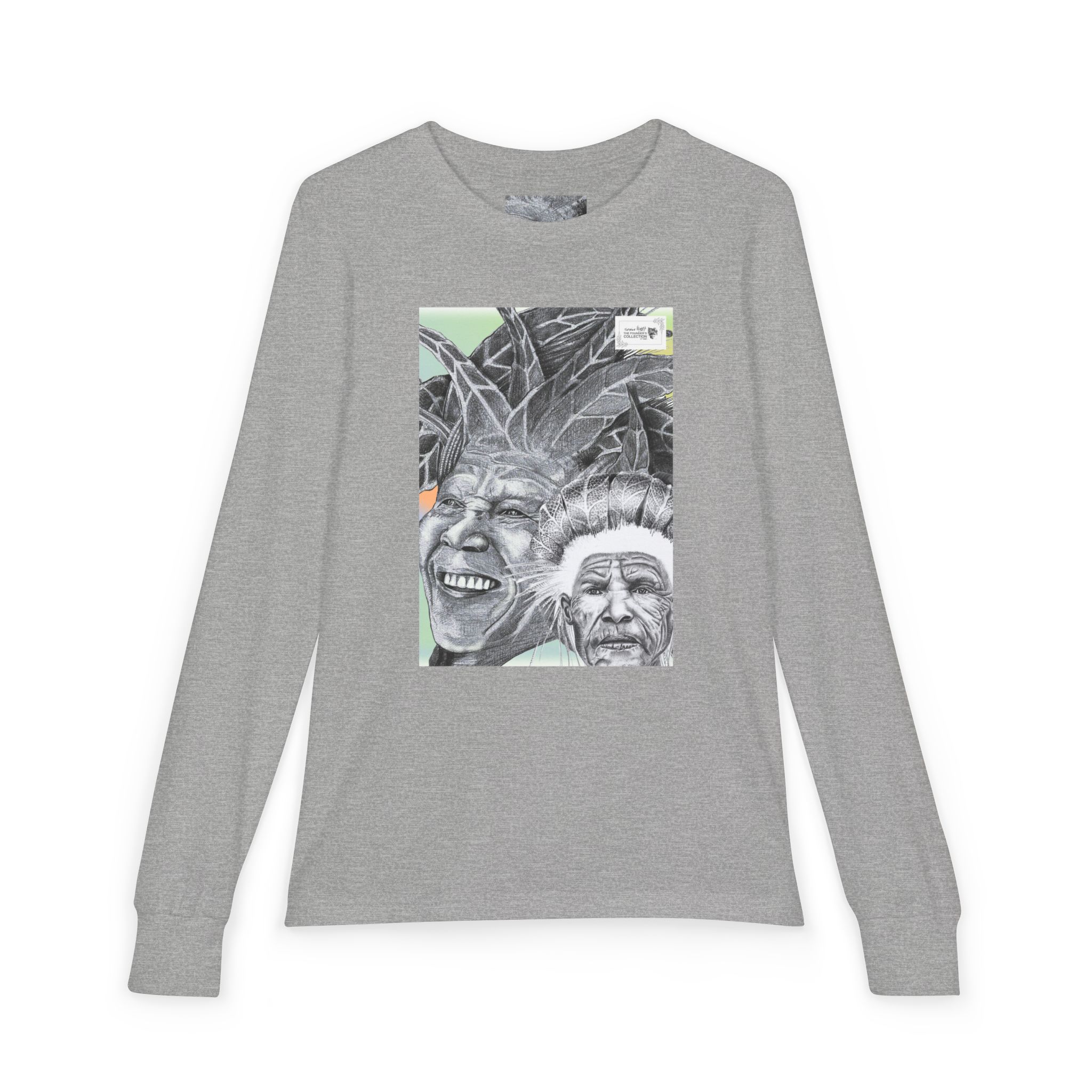 Youth Long Sleeve Tee — Vintage Indigenous Portrait Graphic - Image 25