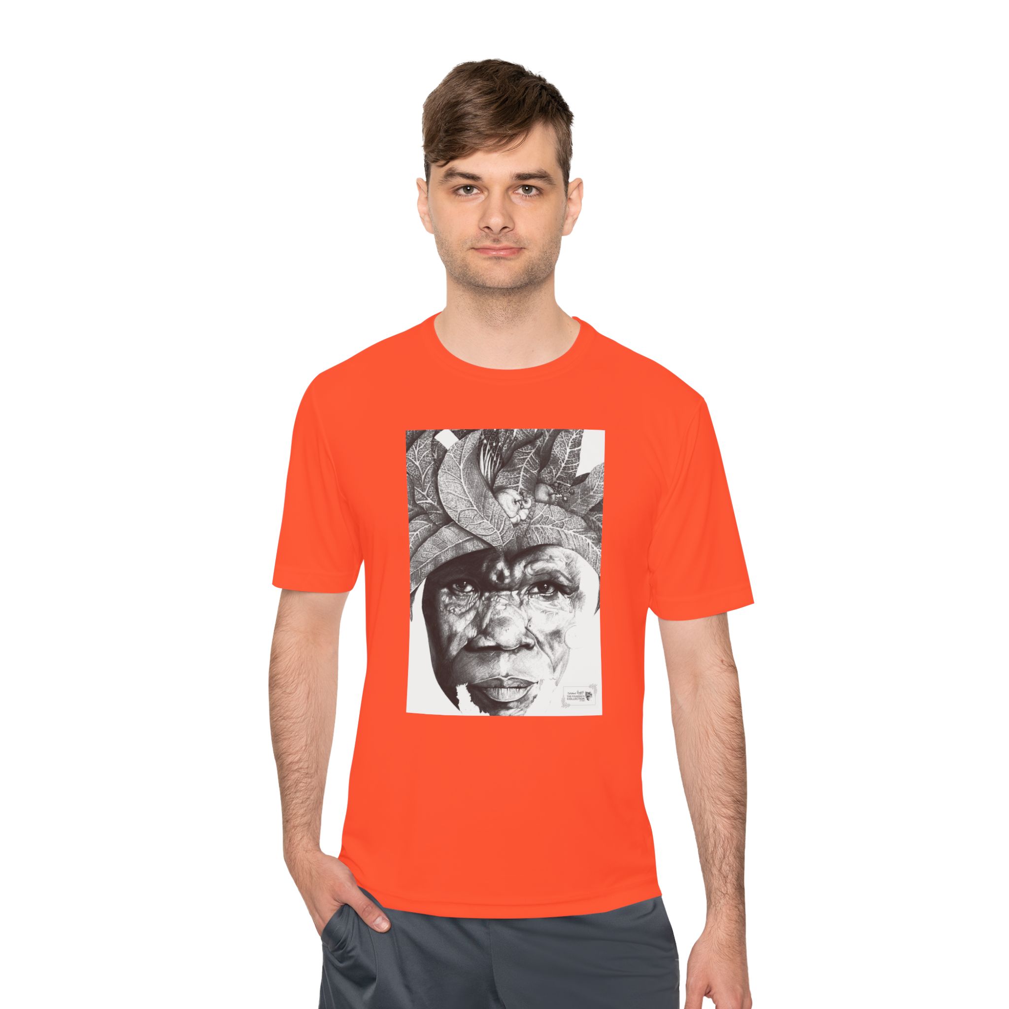 Portrait Graphic Tee — Tribal Headdress Black & White Art - Image 11