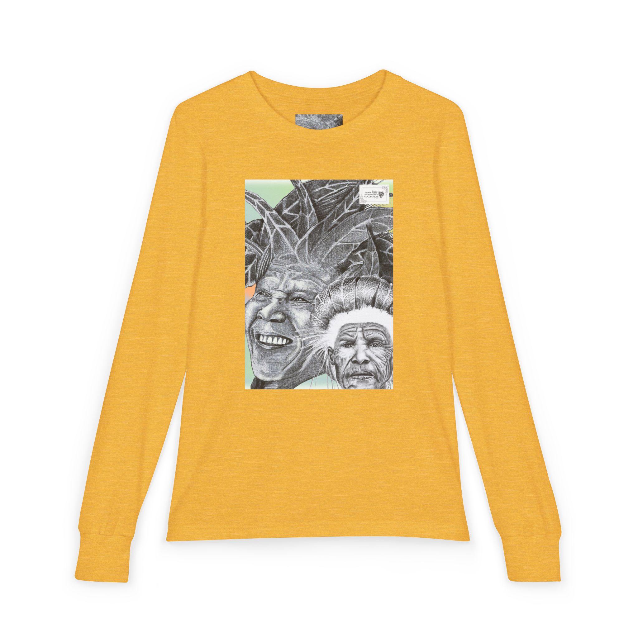 Youth Long Sleeve Tee — Vintage Indigenous Portrait Graphic - Image 21