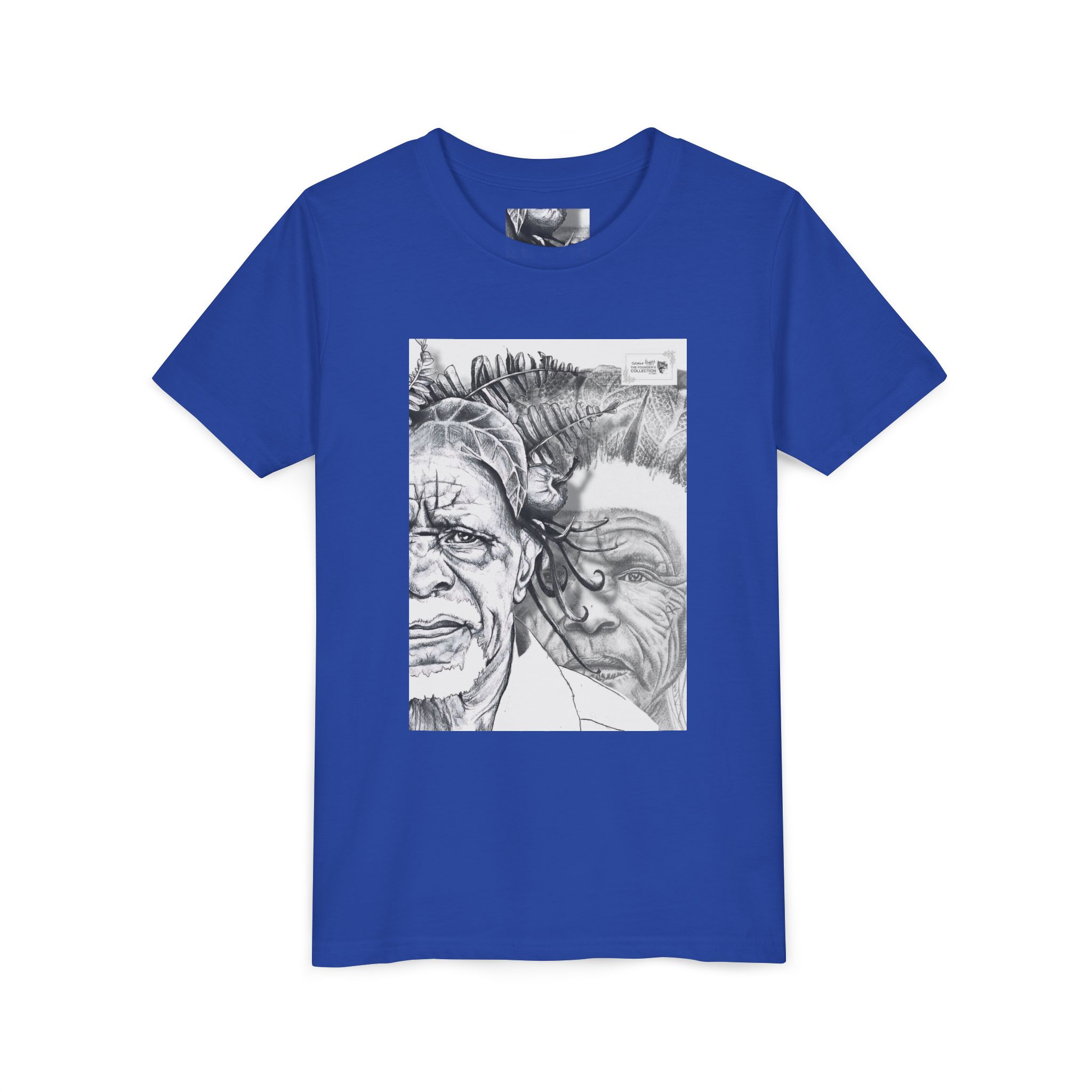 Youth Tee – Monochrome Dual-Face Sketch Graphic - Image 59
