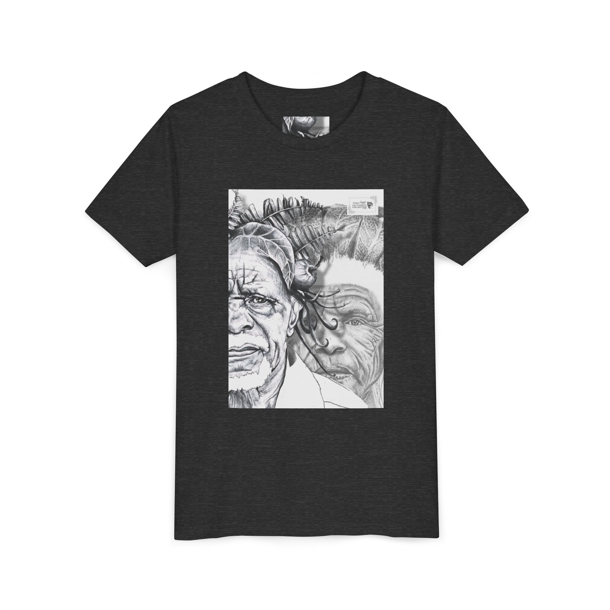 Youth Tee – Monochrome Dual-Face Sketch Graphic - Image 71