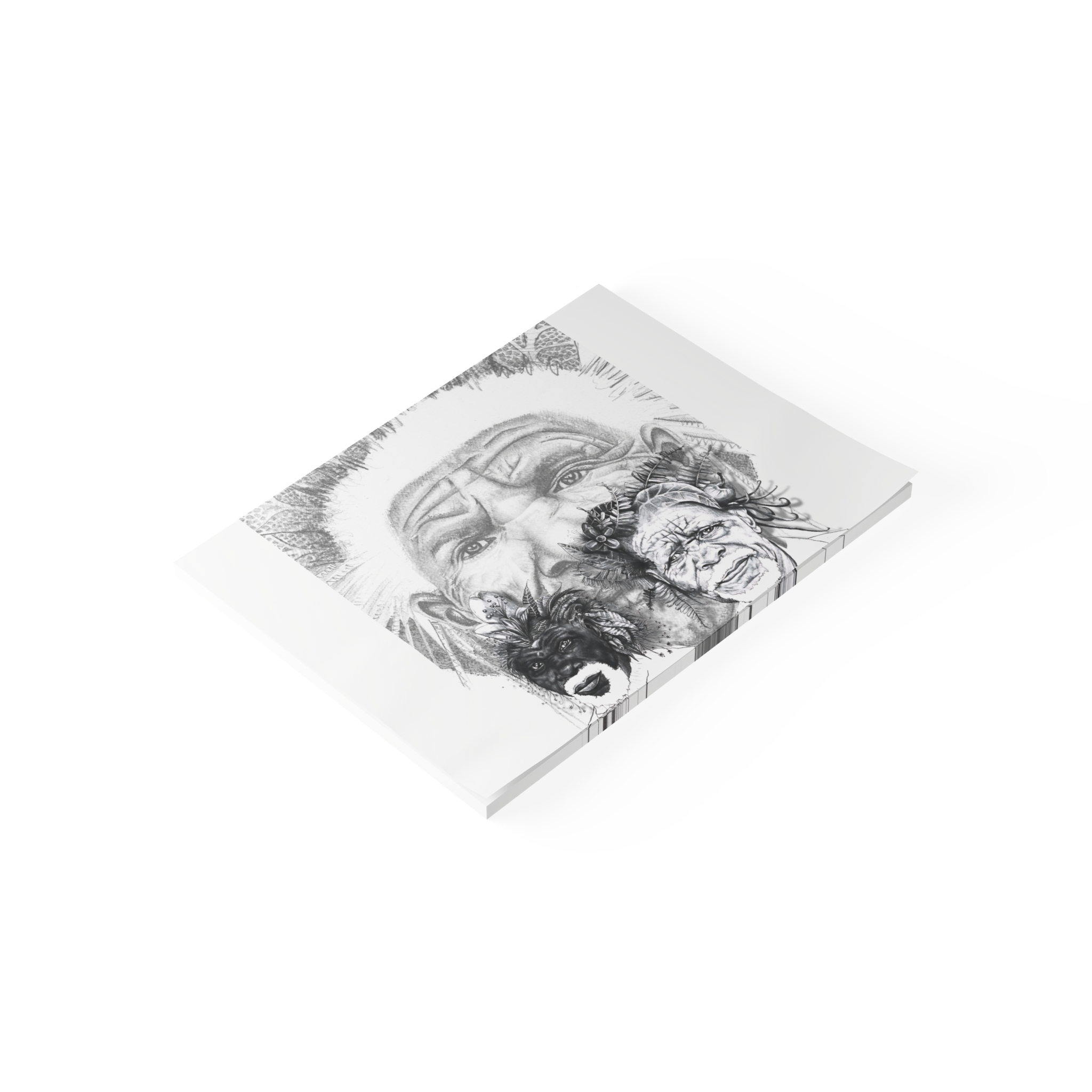 Post-it Note Pad — Pencil Portrait of Indigenous Elders (Sketch Art Sticky Notes) - Image 18