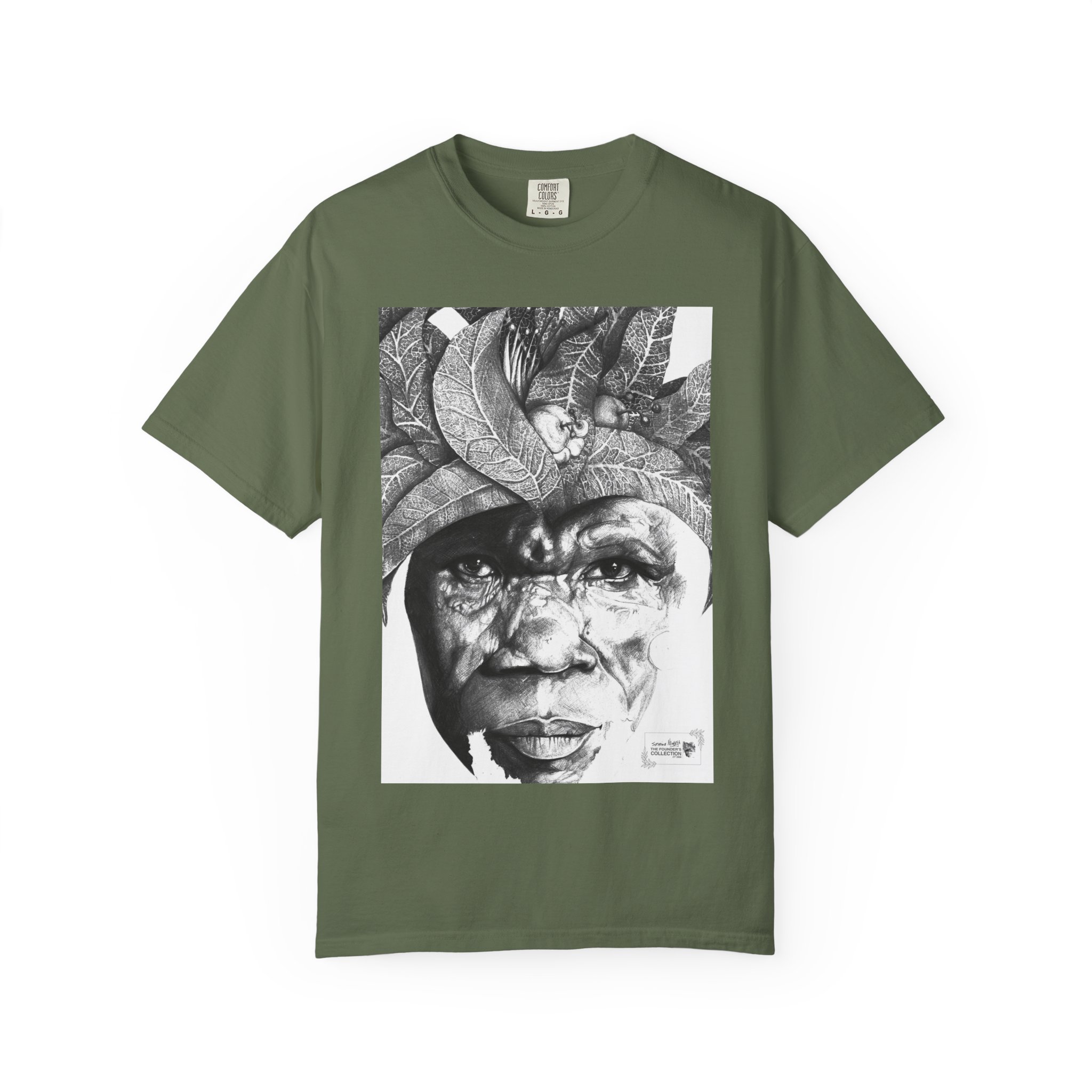 Portrait Graphic T-Shirt — Monochrome Tribal Face Art Tee - Image 37