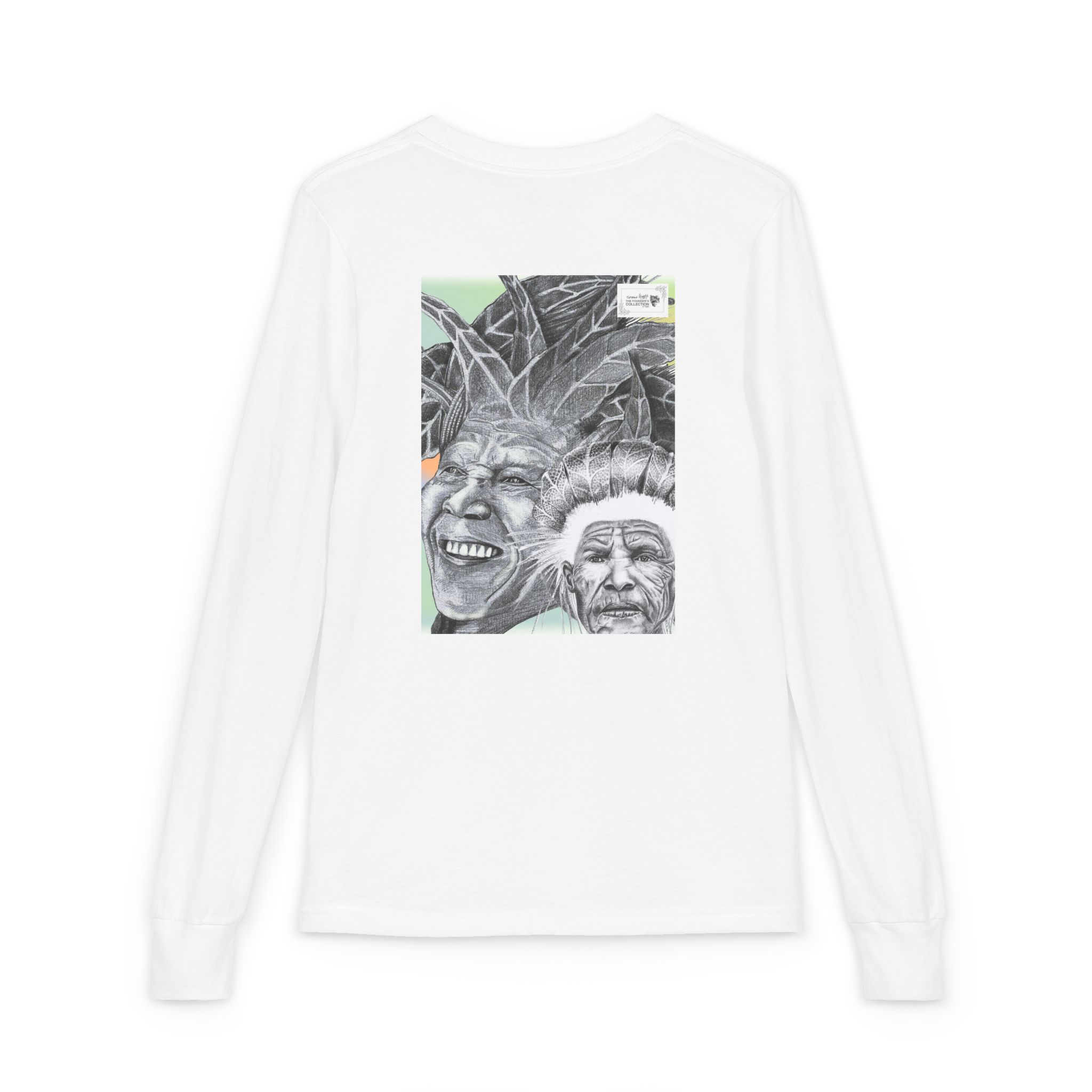 Youth Long Sleeve Tee — Vintage Indigenous Portrait Graphic - Image 2