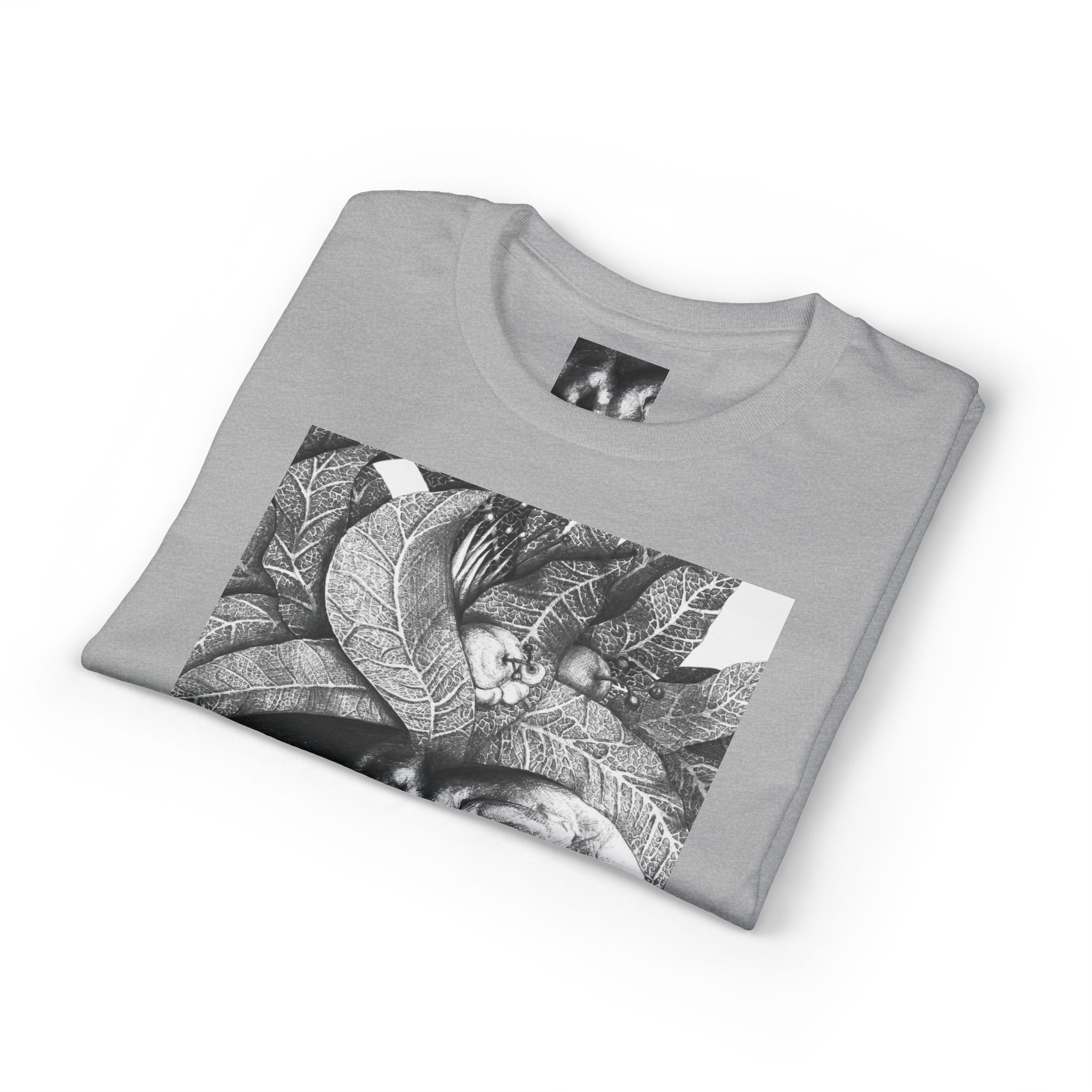 Tribal Face Collage T-Shirt — Black & White Portrait Graphic Tee - Image 19