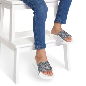 Youth Slide Sandals — Gray Marble Removable-Strap Slides