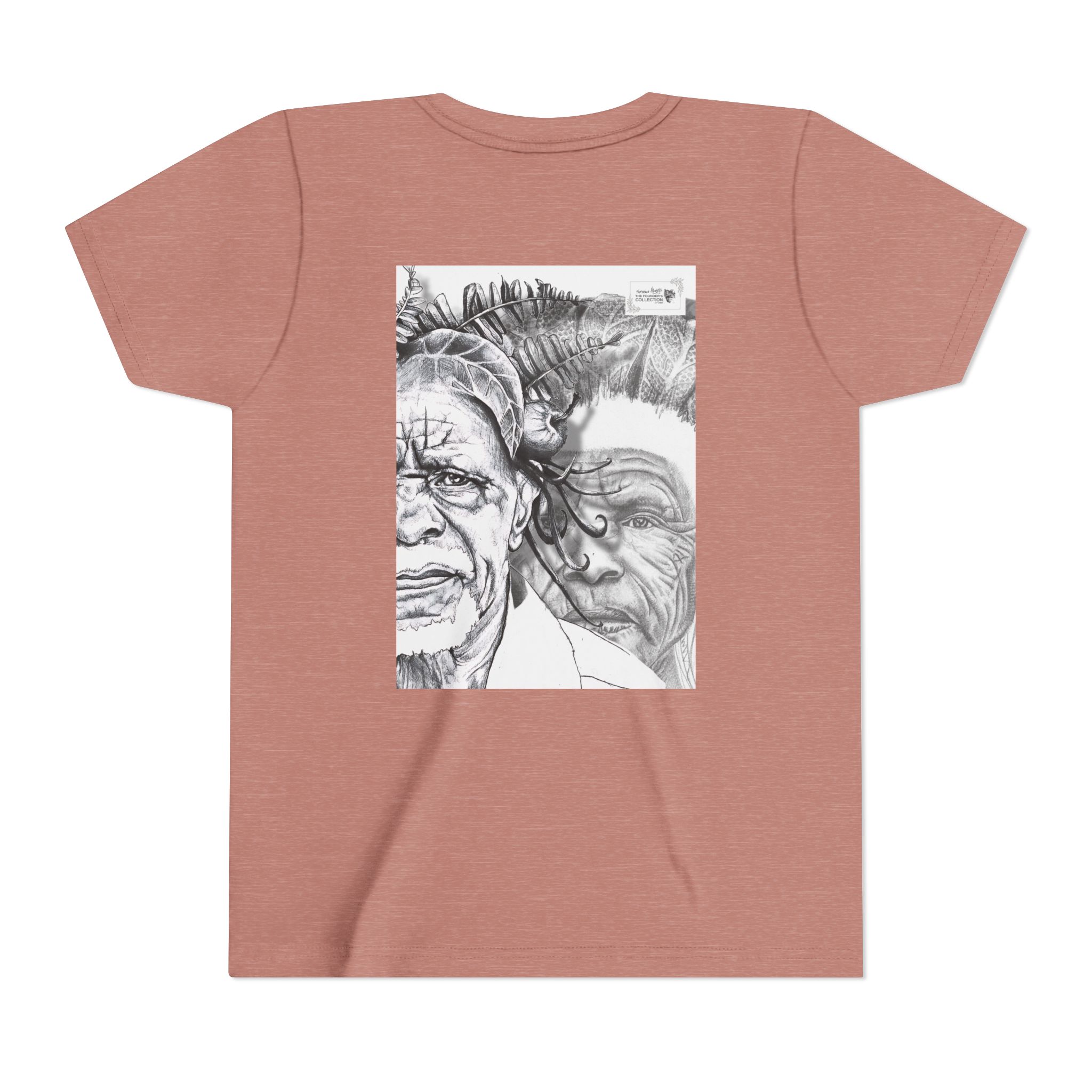 Youth Tee – Monochrome Dual-Face Sketch Graphic - Image 10