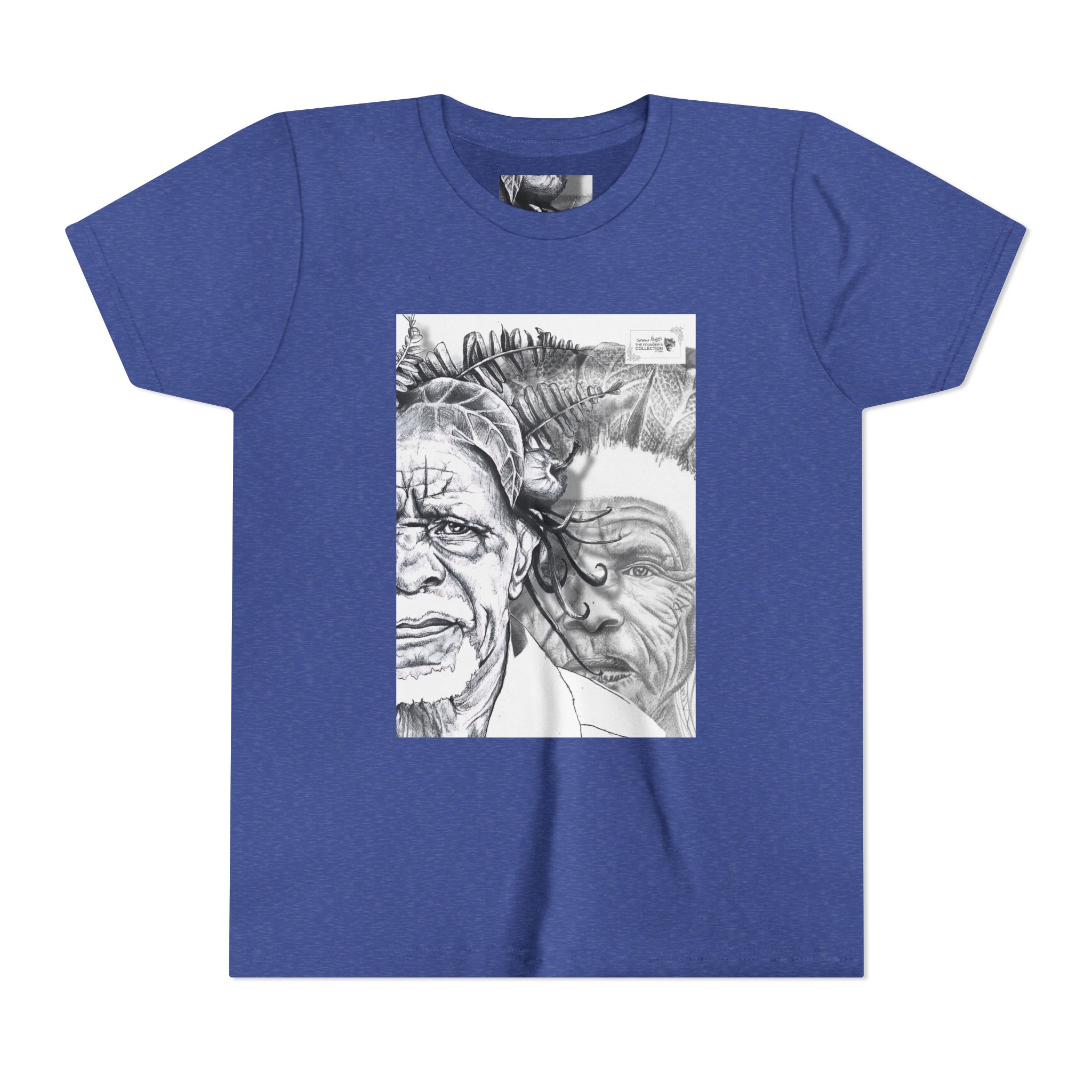 Youth Tee – Monochrome Dual-Face Sketch Graphic - Image 61
