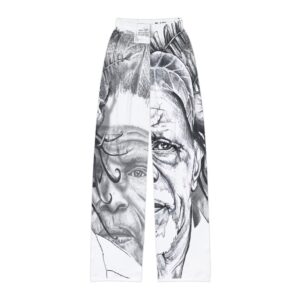 Kids Lounge Pants — Black & White Portrait All-Over Print