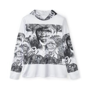 Men's Hoodie — Monochrome Vintage Faces All-Over Print Warmup Hoodie