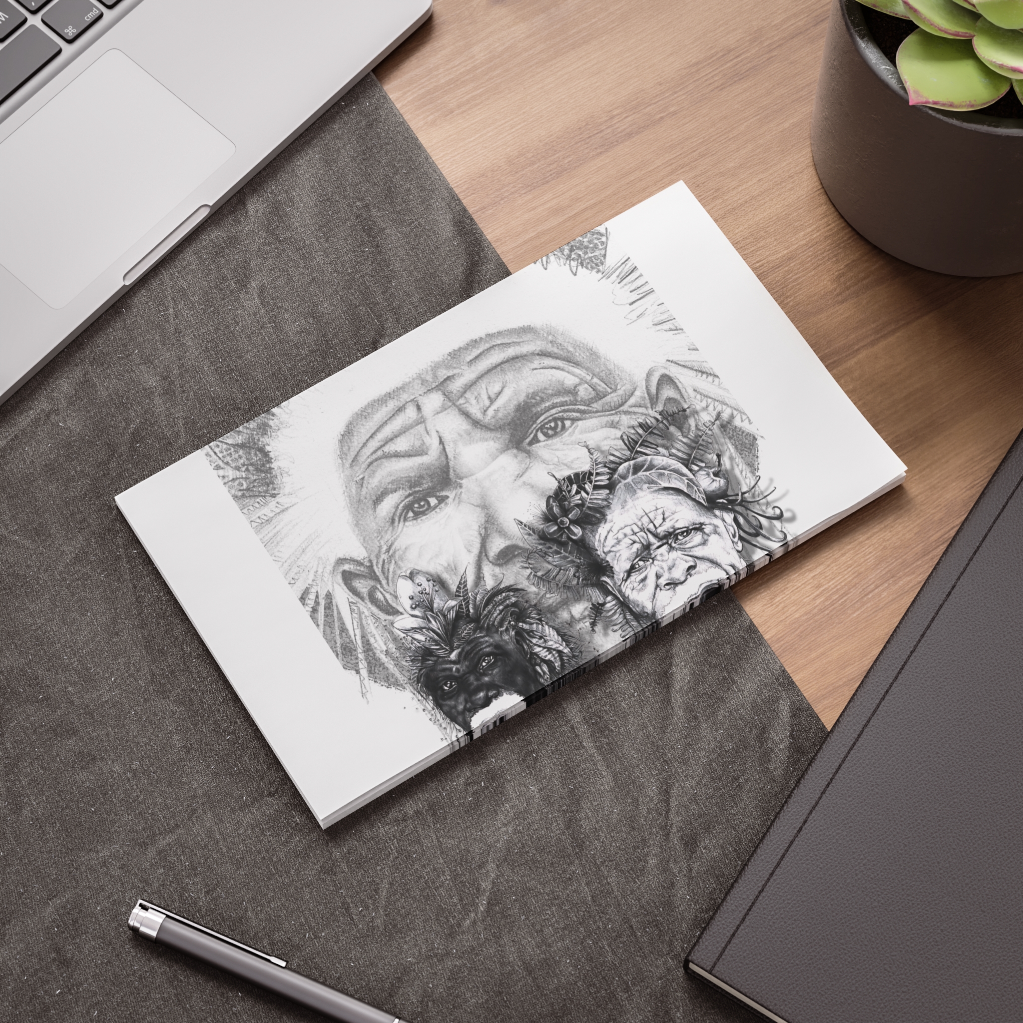 Post-it Note Pad — Pencil Portrait of Indigenous Elders (Sketch Art Sticky Notes) - Image 27