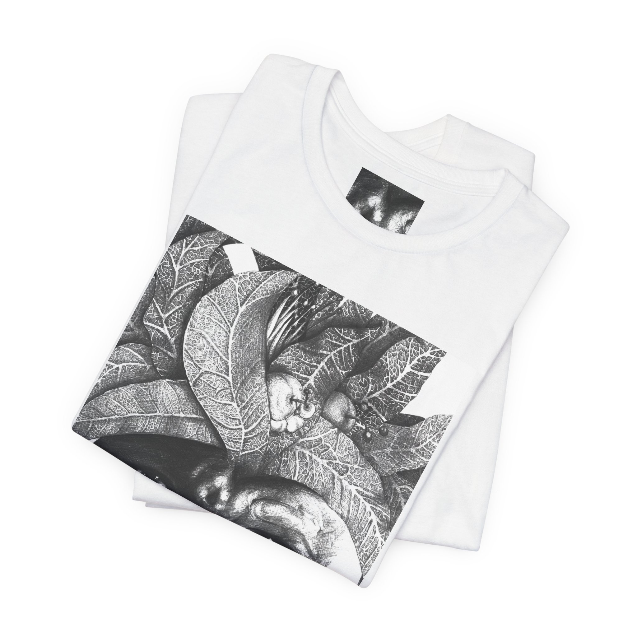 Tribal Portrait Tee — Monochrome Indigenous Face Art Graphic T-Shirt - Image 3