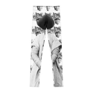 Youth Photo-Print Leggings — Monochrome Collage Pattern