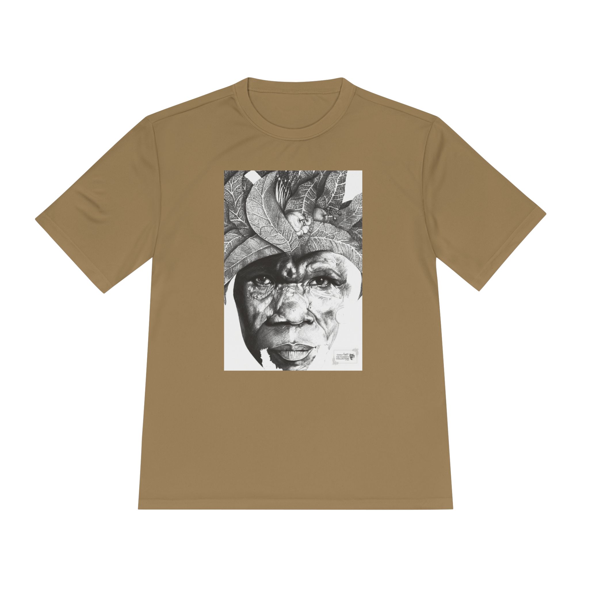 Portrait Graphic Tee — Tribal Headdress Black & White Art - Image 21
