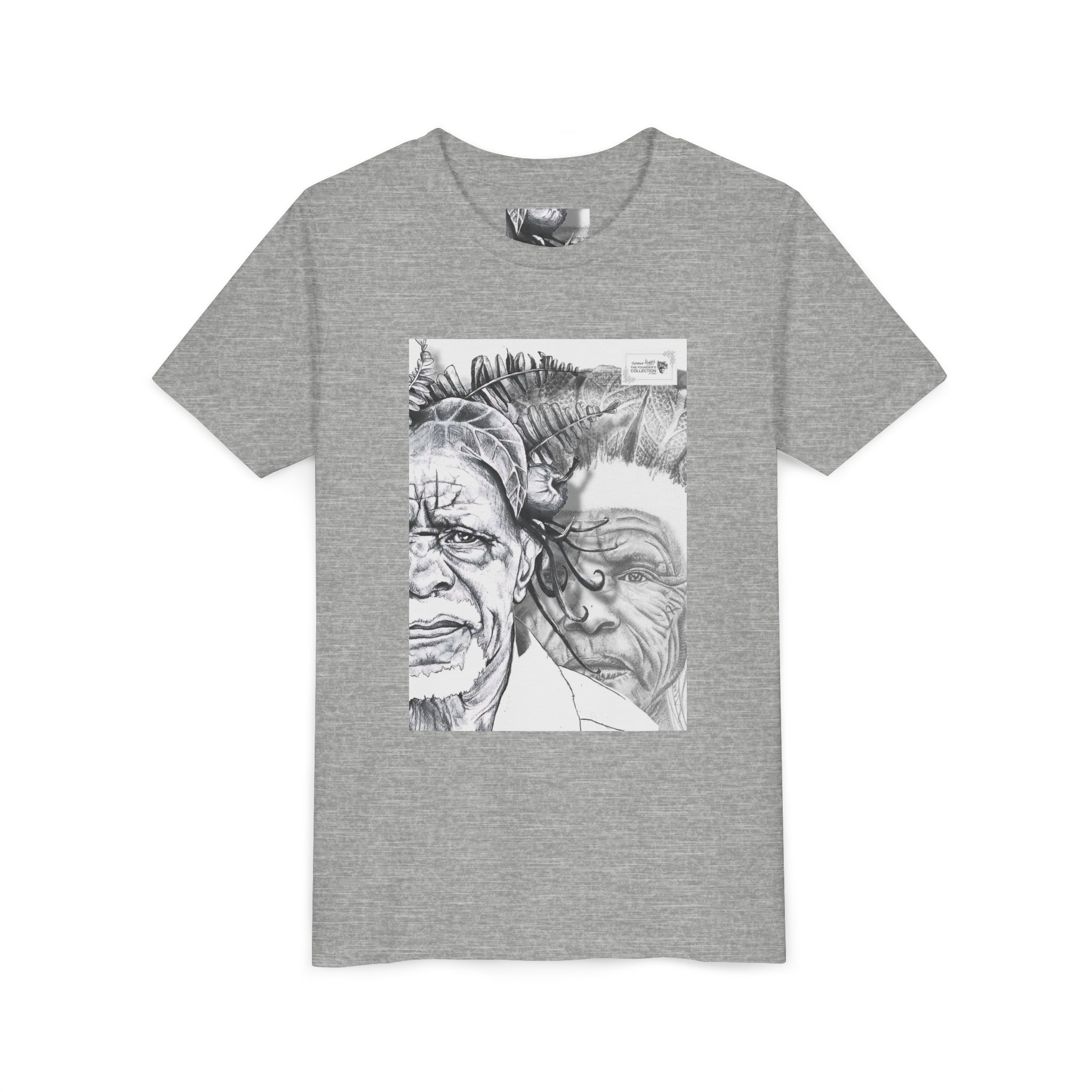 Youth Tee – Monochrome Dual-Face Sketch Graphic - Image 51