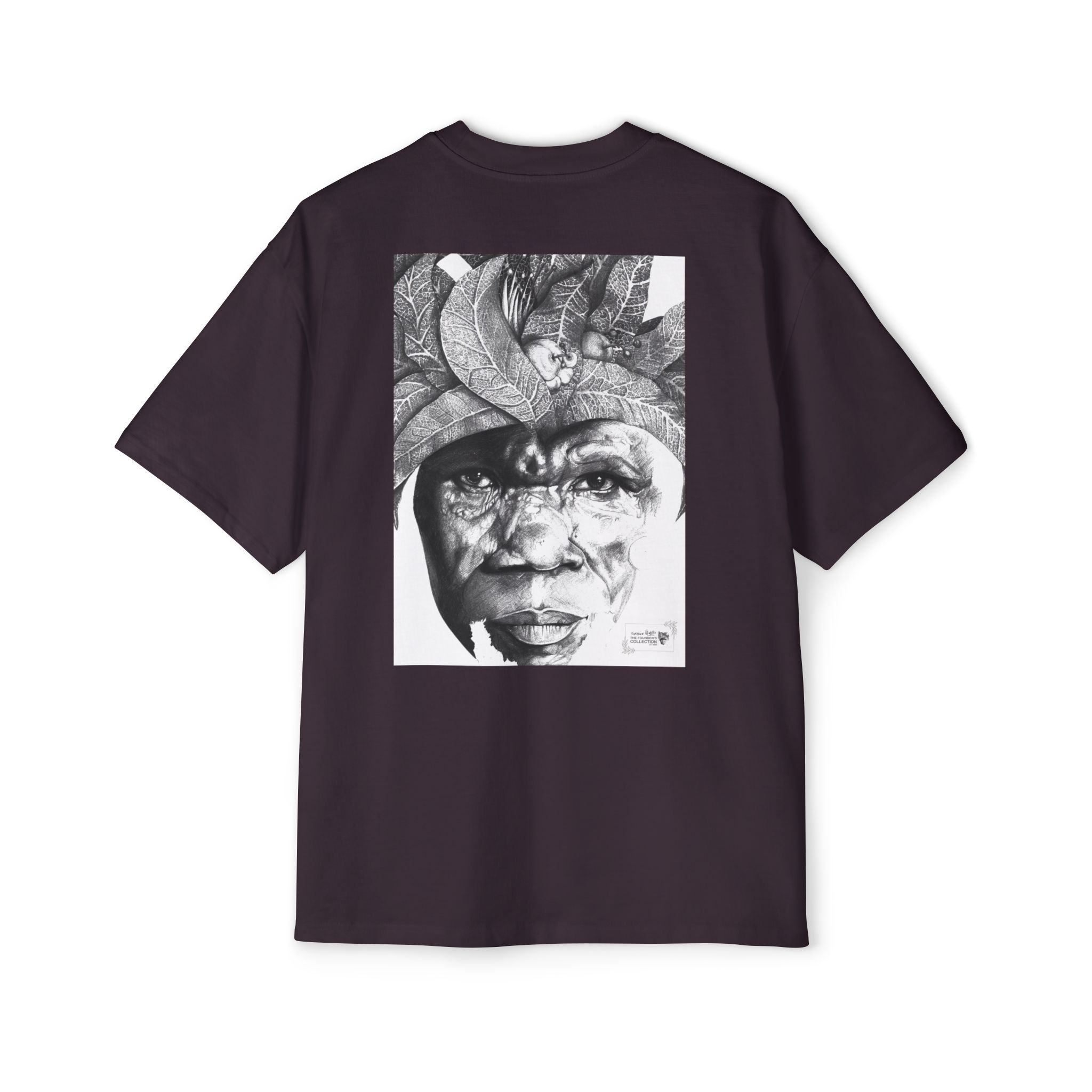 Graphic Tee — Monochrome Tribal Face Art Oversized T-Shirt - Image 58