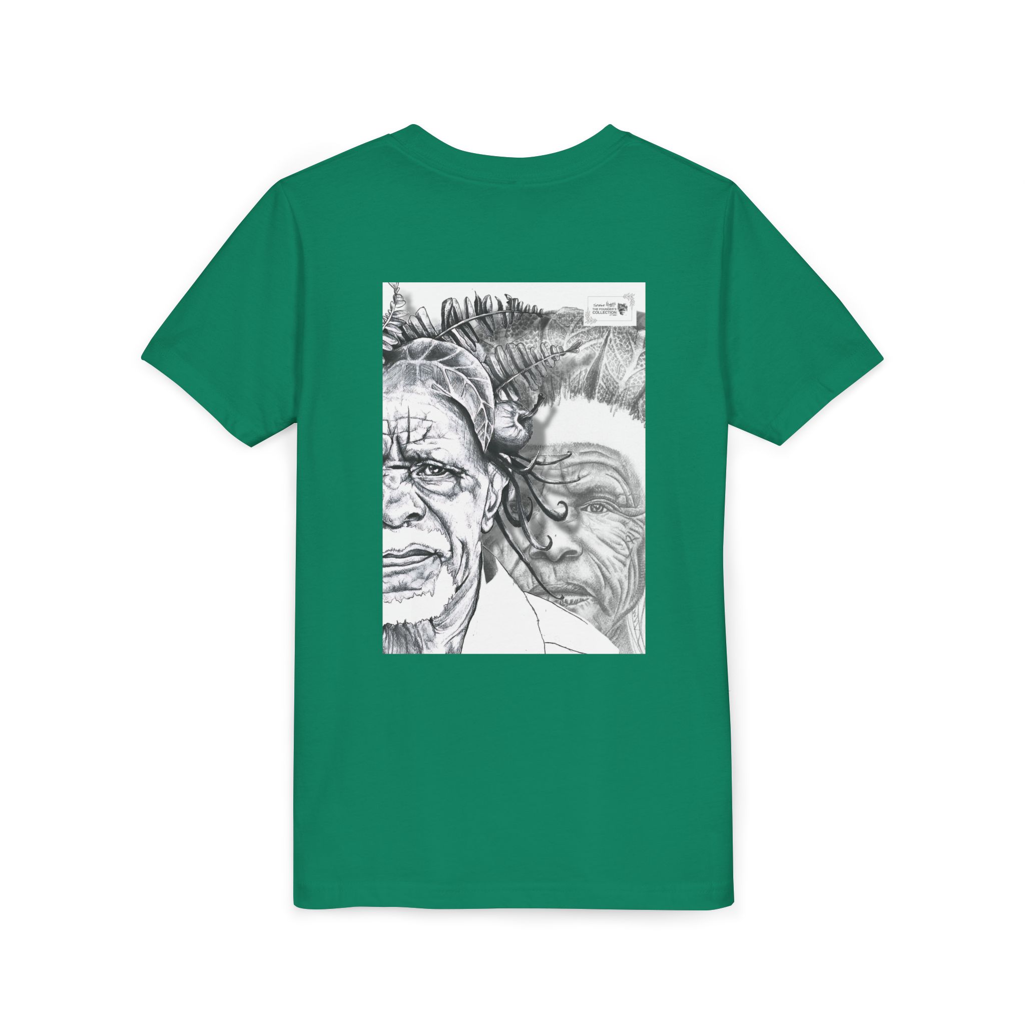Youth Tee – Monochrome Dual-Face Sketch Graphic - Image 44
