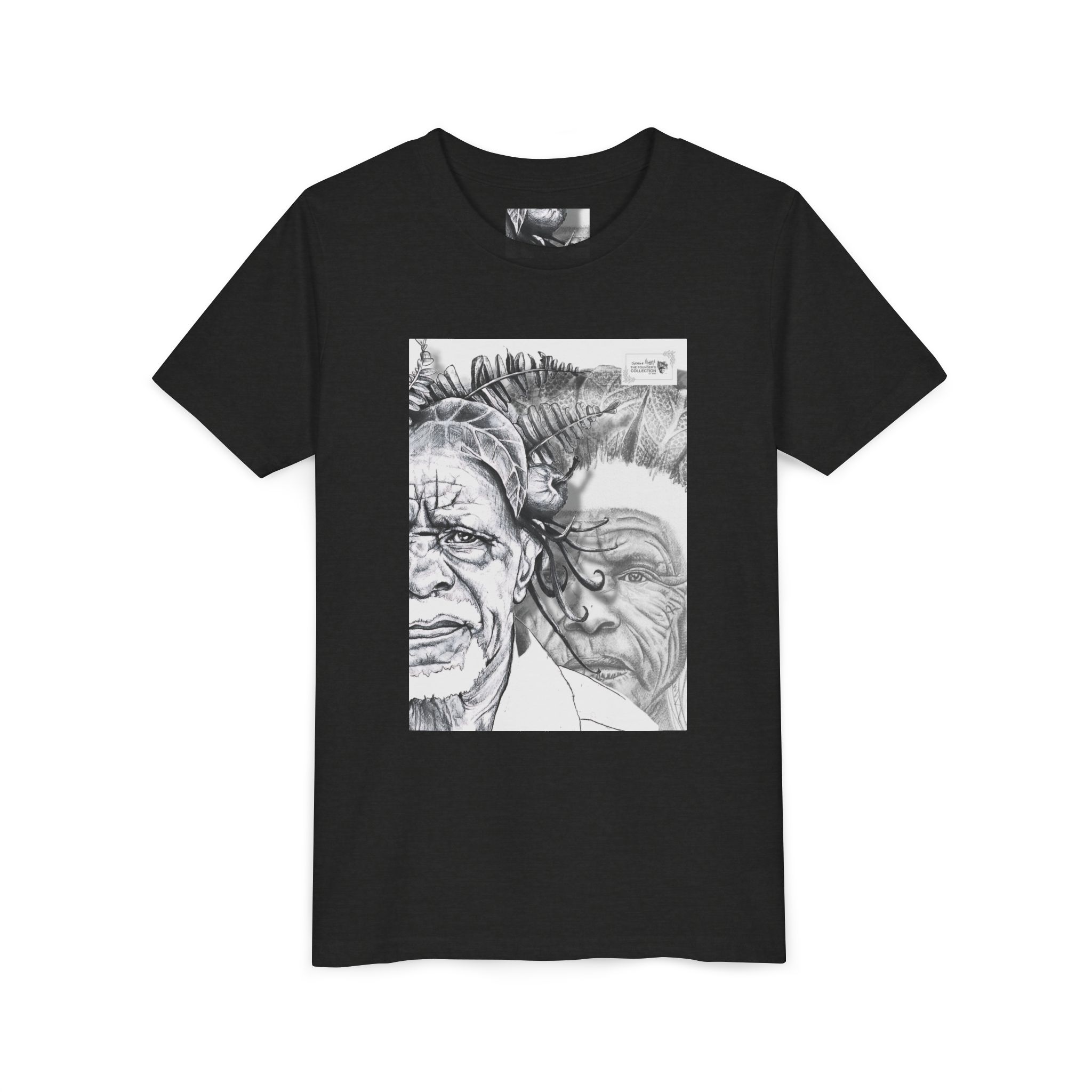 Youth Tee – Monochrome Dual-Face Sketch Graphic - Image 35