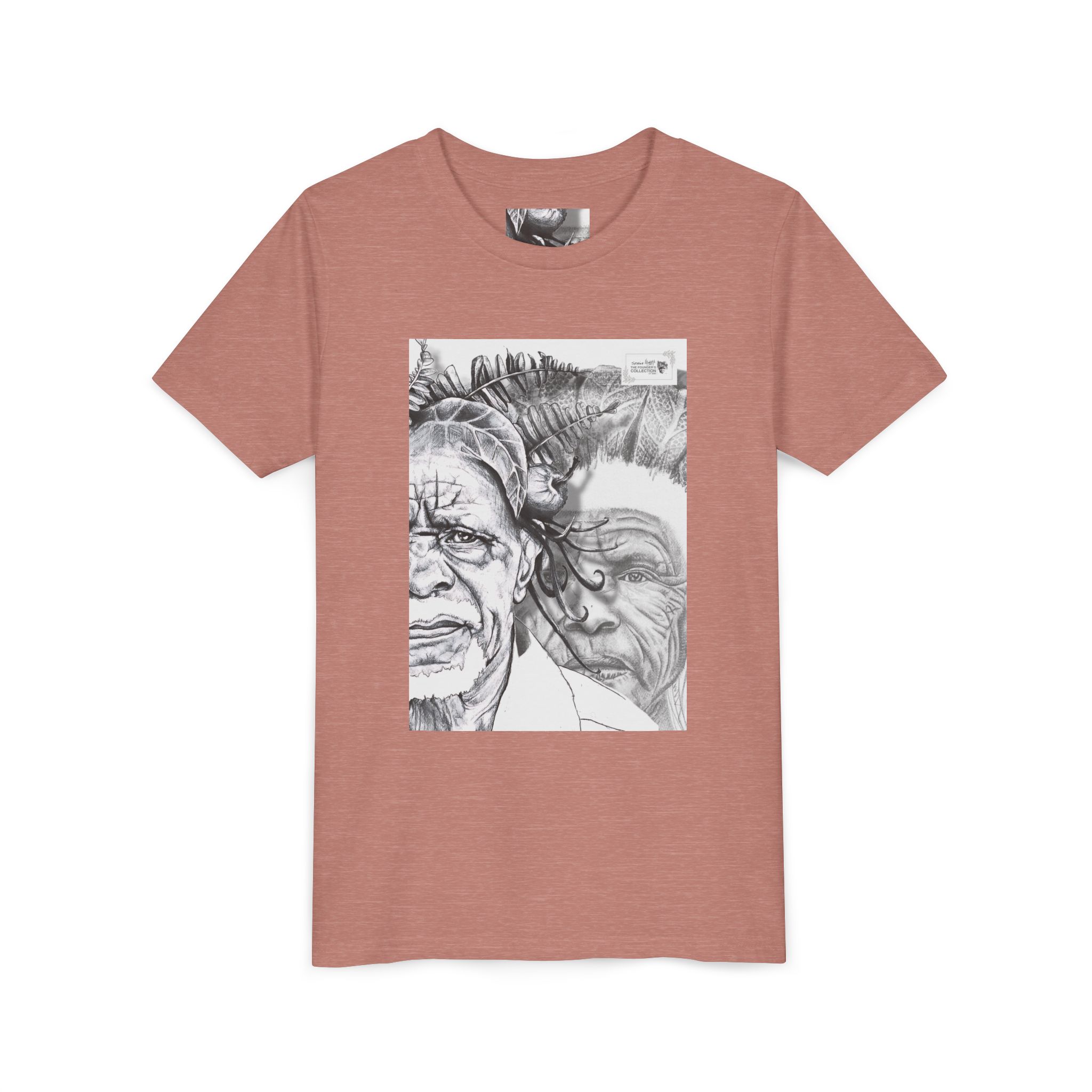 Youth Tee – Monochrome Dual-Face Sketch Graphic - Image 11