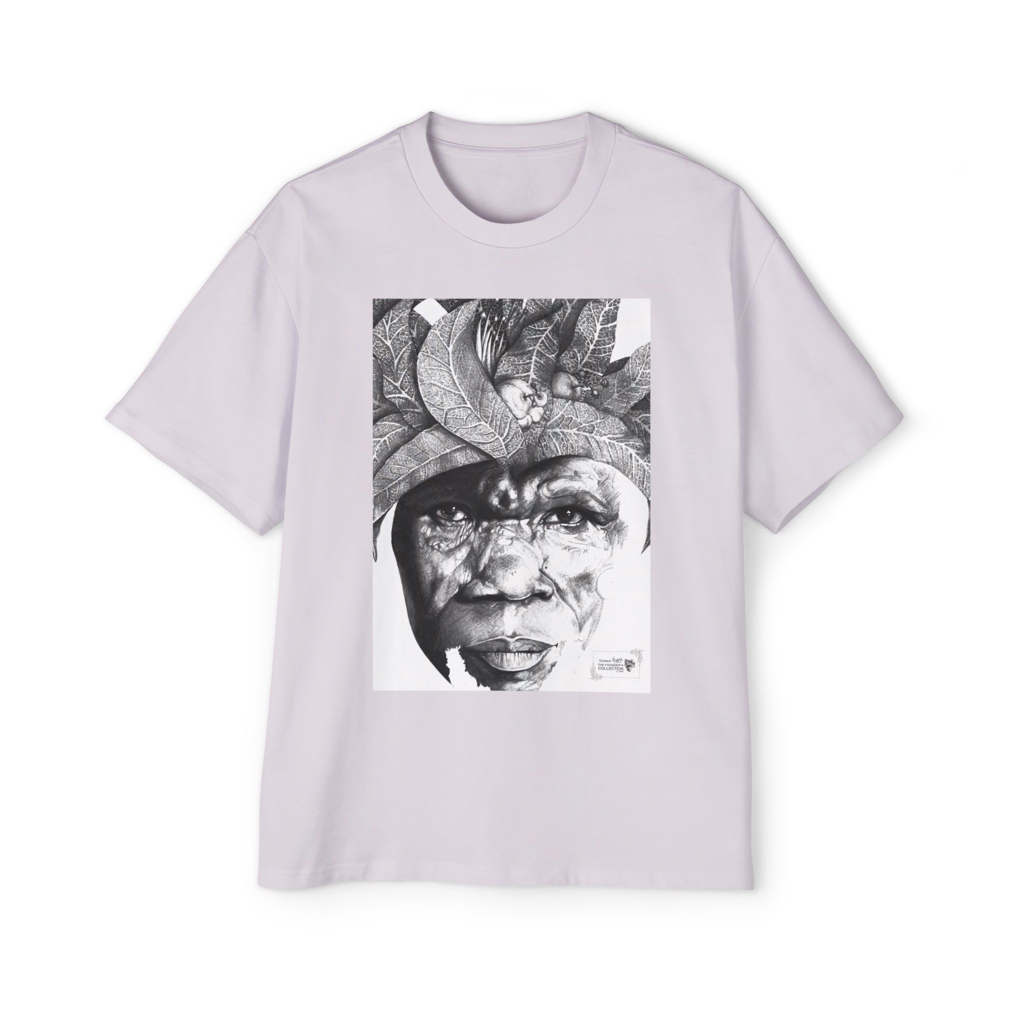 Graphic Tee — Monochrome Tribal Face Art Oversized T-Shirt - Image 53