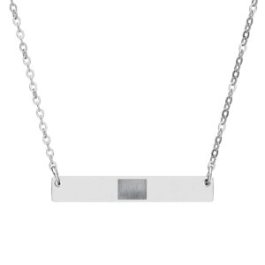 Engravable Horizontal Bar Necklace — Personalized Minimalist Name Plate
