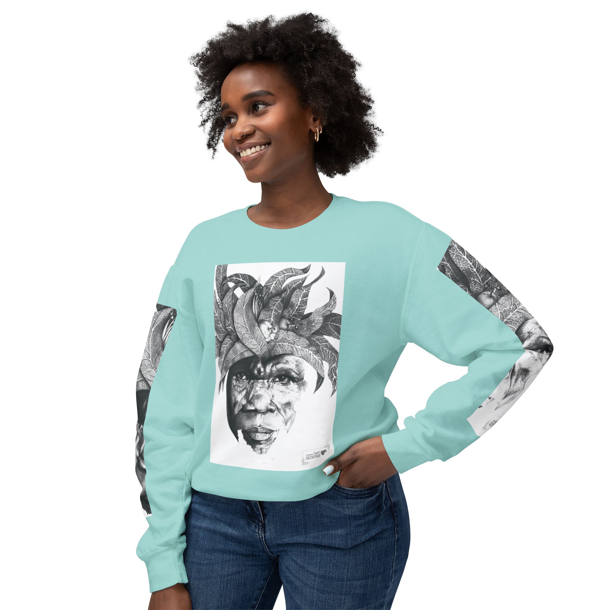 The Original Sunman: Softness & Sustainable Vision - Unisex Lightweight Crewneck Sweatshirt - By Siphiwe Ngwenya - Image 35